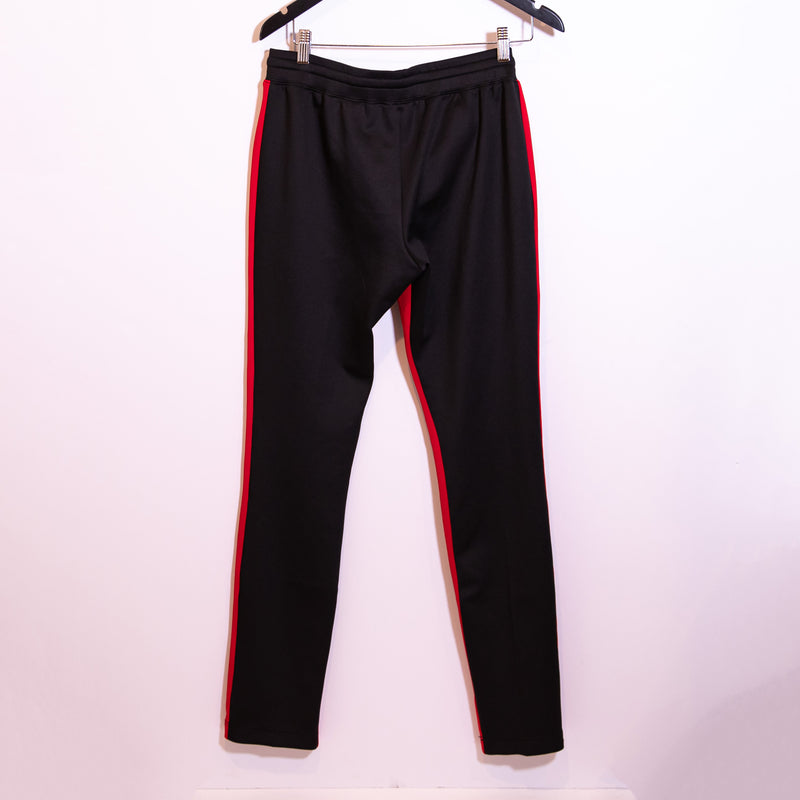 Pam &amp; Gela Skinny Black Red Stripe Ankle Zipper Crop Track Casual Pants Medium