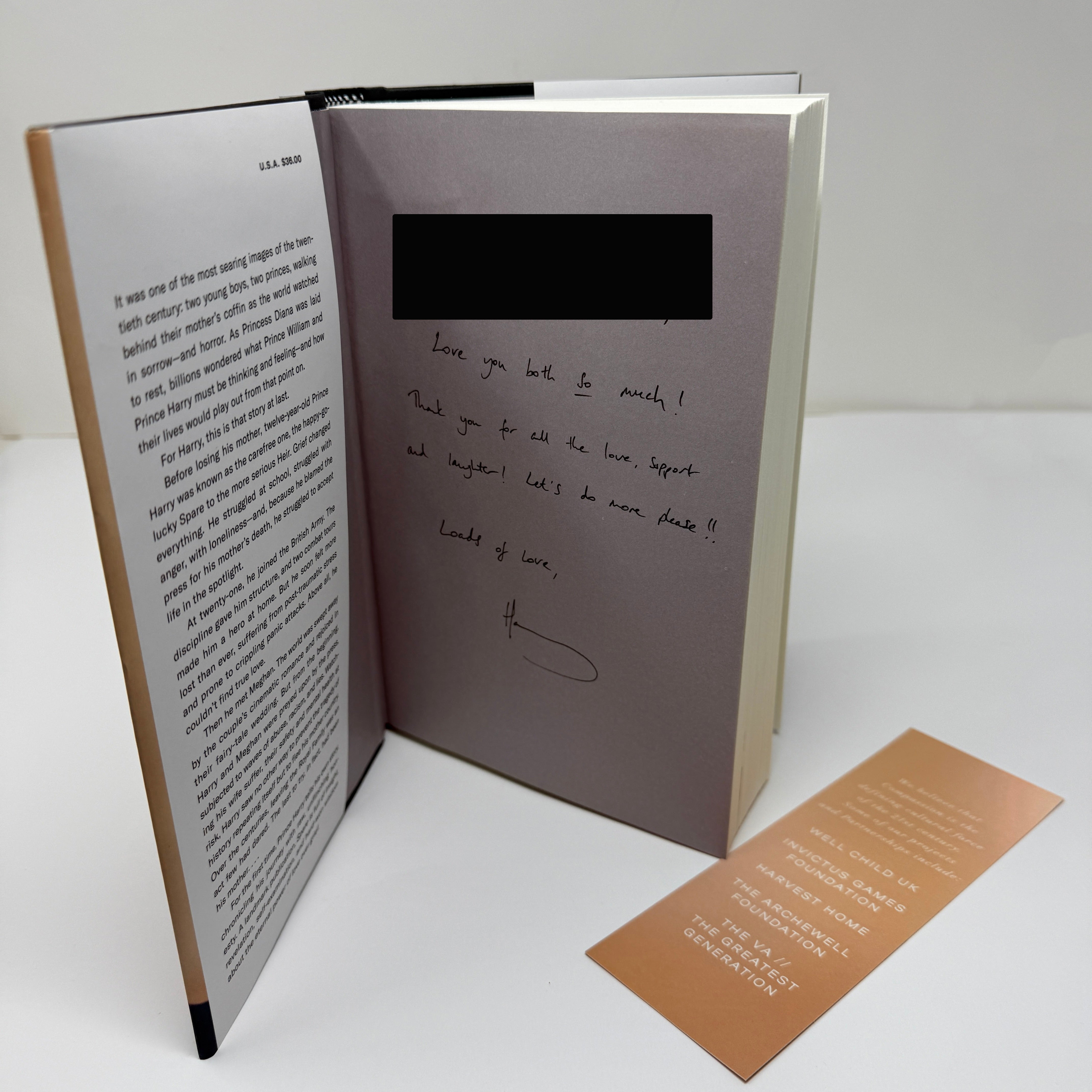 SIGNED Prince Harry SPARE Royal Family Autobiography Hardcover Book Collectible