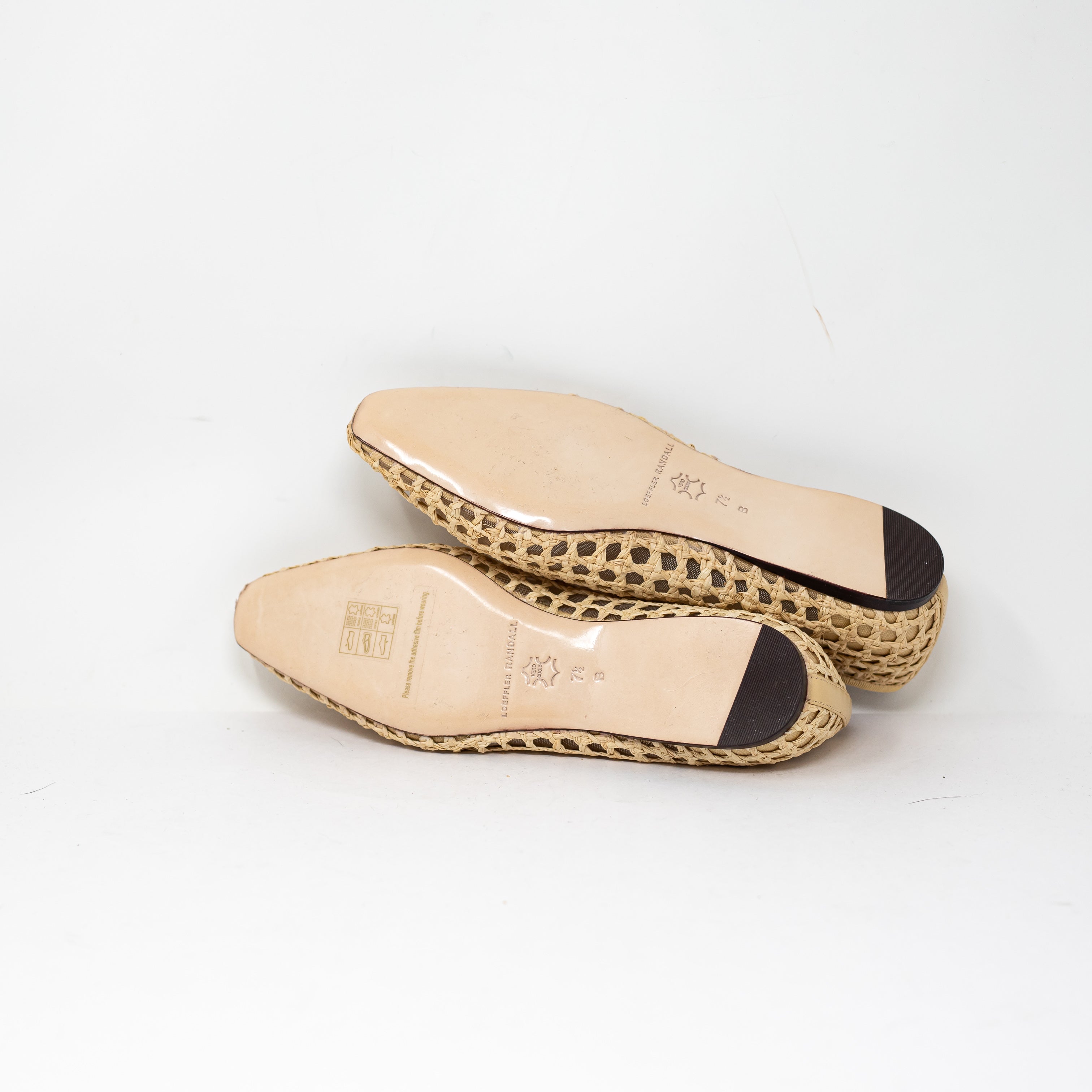 NEW Loeffler Randall Emery Natural Crochet Woven Slip On Ballet Flats Shoes 7.5