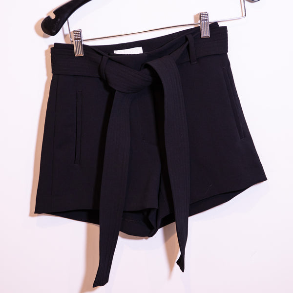 Wilfred Aritzia Tie Front Belted Crepe High Waisted Pull On Flat Front Shorts 0