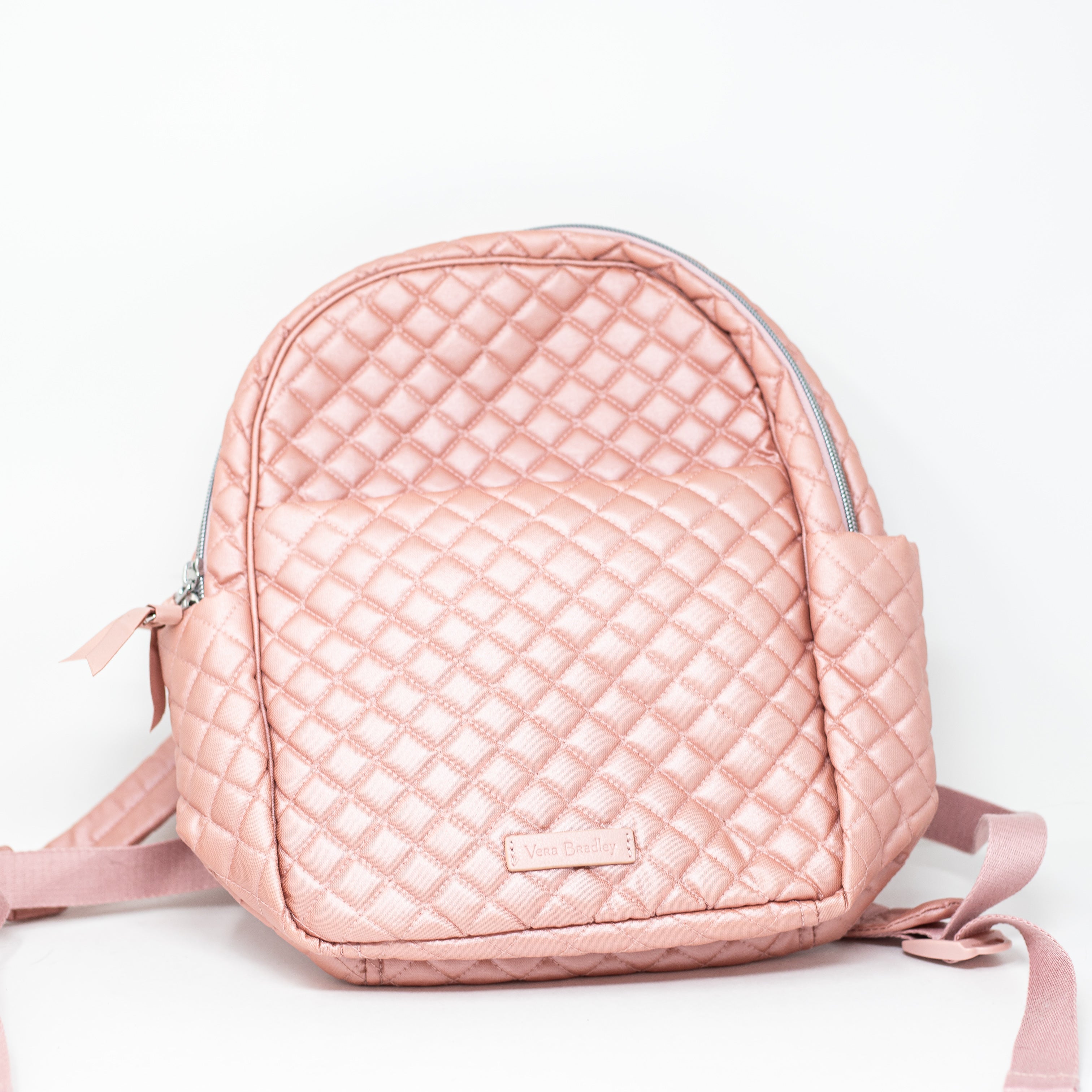 Vera Bradley Iconic Quilted Small Backpack Travel School Work Rose Quartz Pink