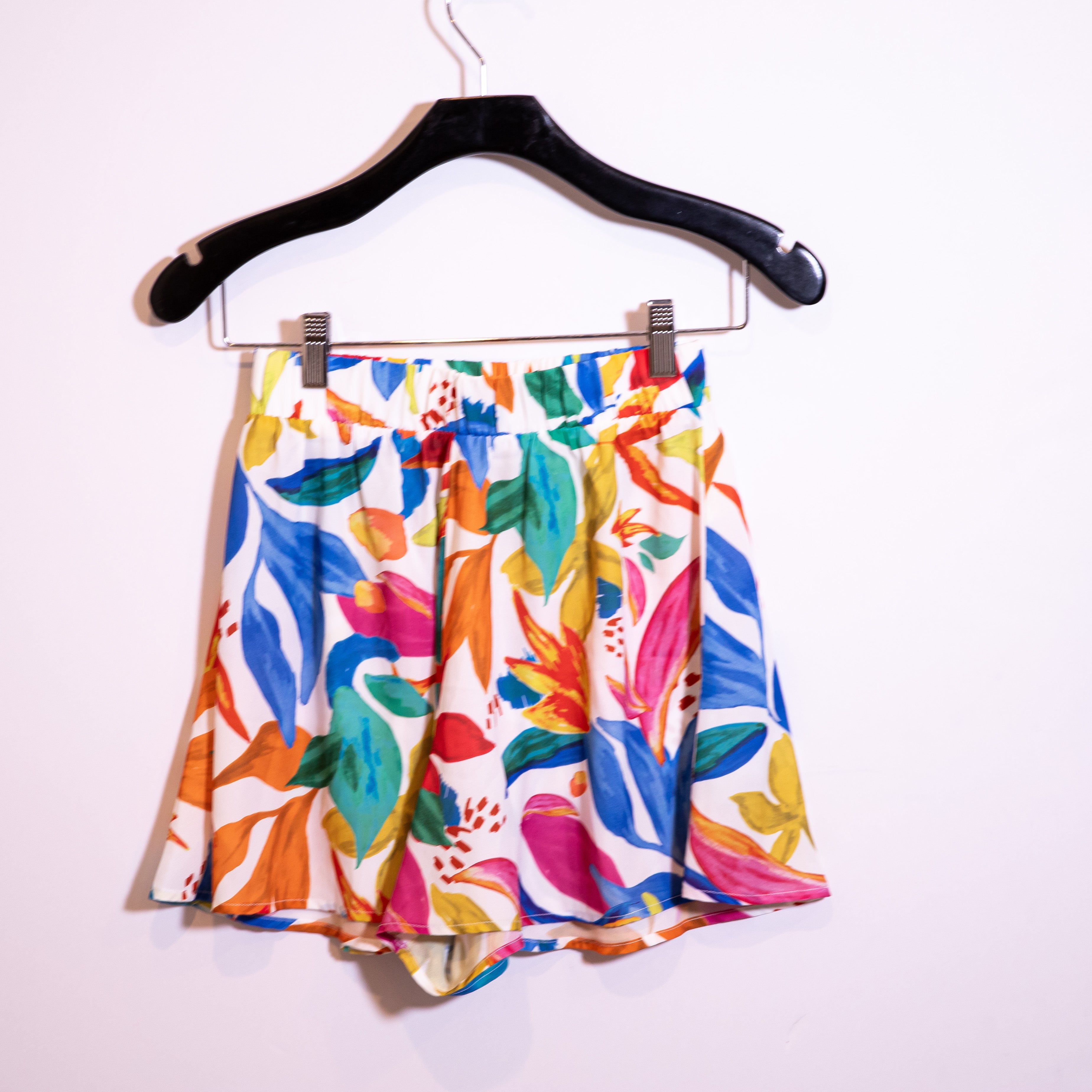 Show Me Your Mumu Carlos Swing High Waisted Ruffle Mini Shorts Bright Blooms XS