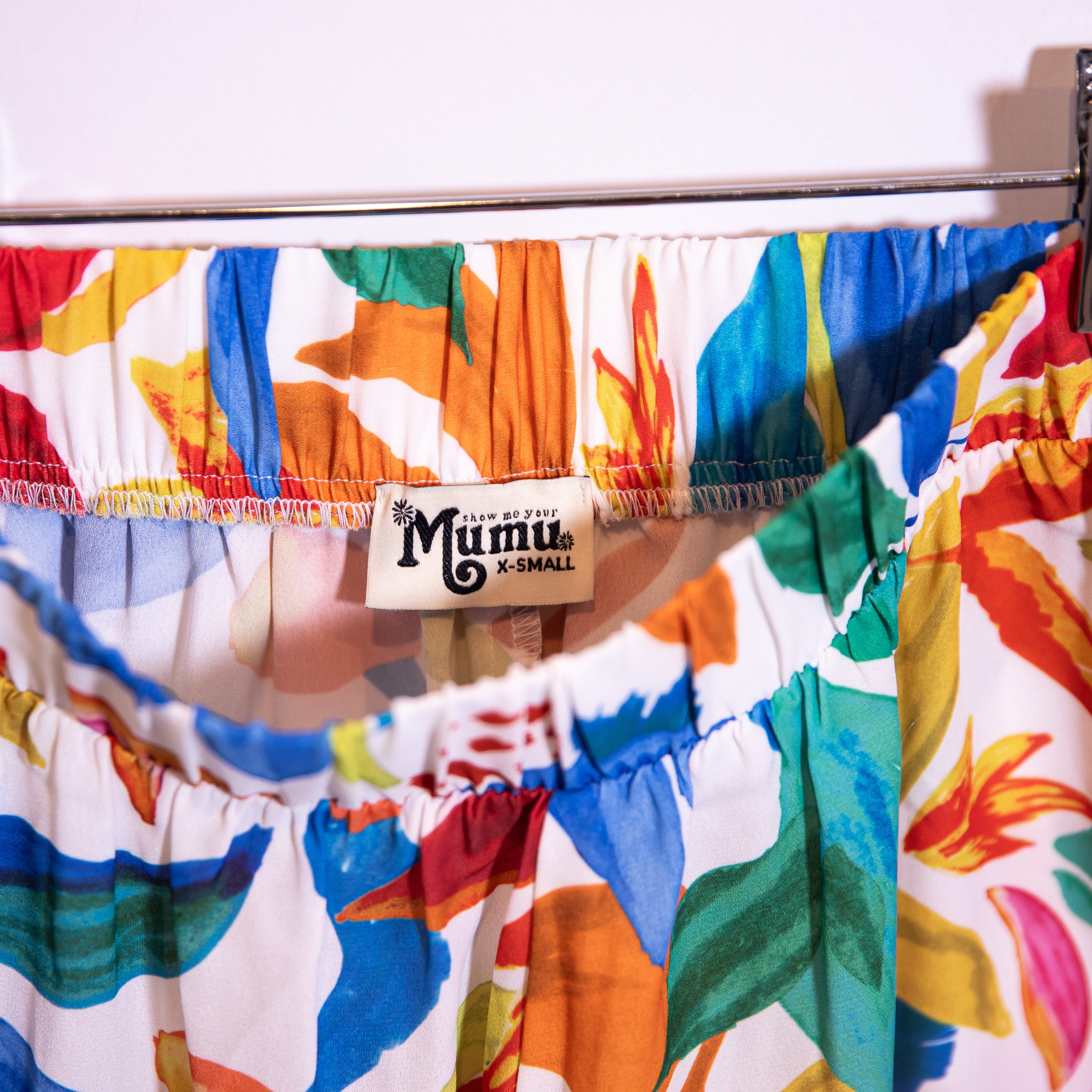 Show Me Your Mumu Carlos Swing High Waisted Ruffle Mini Shorts Bright Blooms XS