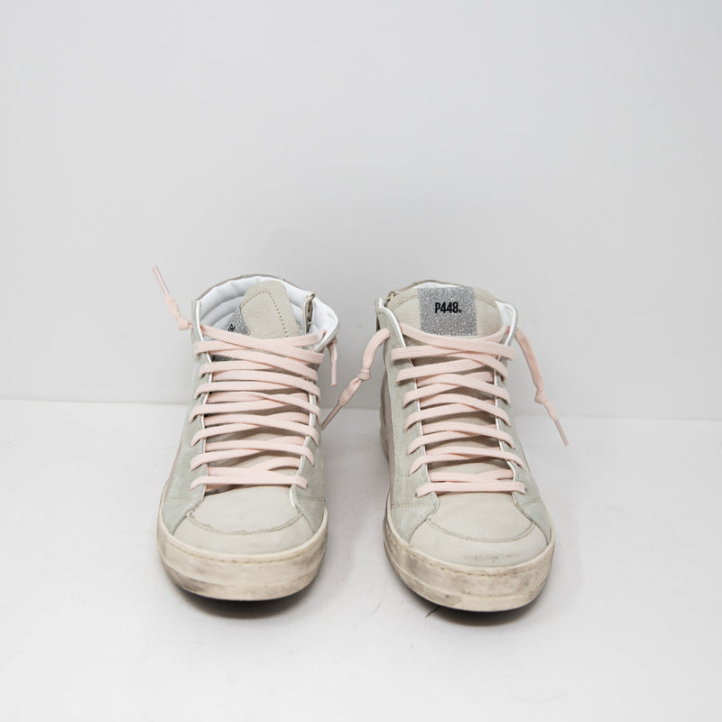 P448 Women's Skate High Top Leather Suede Lace Up Casual Sneakers Cristal Pink 8