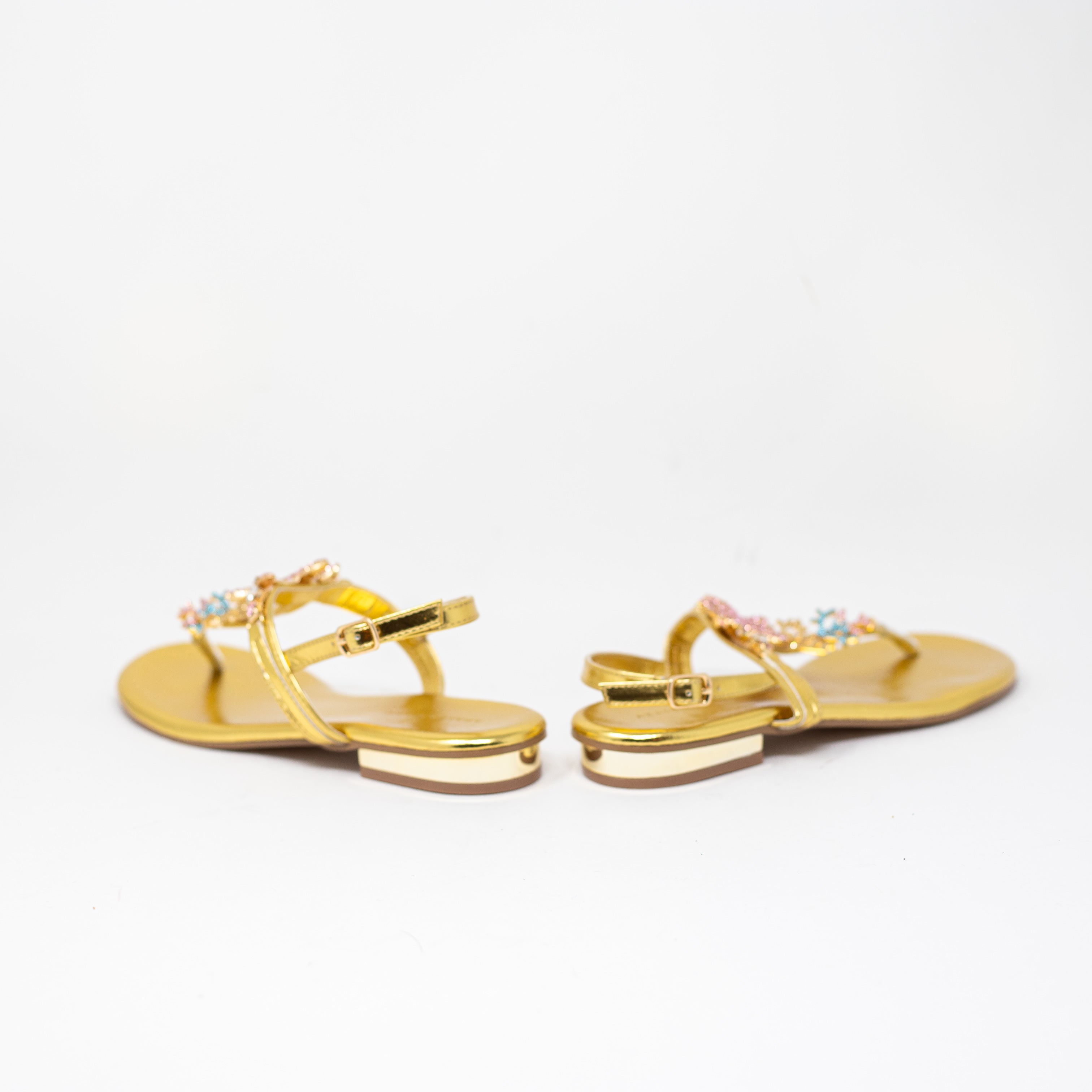 NEW Azalea Wang Nautia Faux Vegan Leather Sea Shell Coral Rhinestone Sandal Shoe