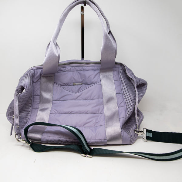 Stella &amp; Dot Crush It Quilted Gym Active Travel Duffle Purse Bag Tote Purple