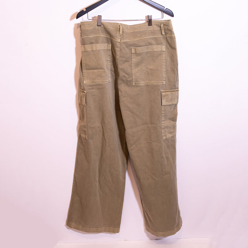 NEW Veronica Beard Arya Cargo Pocket Straight Leg Trouser Pants Army Green 32