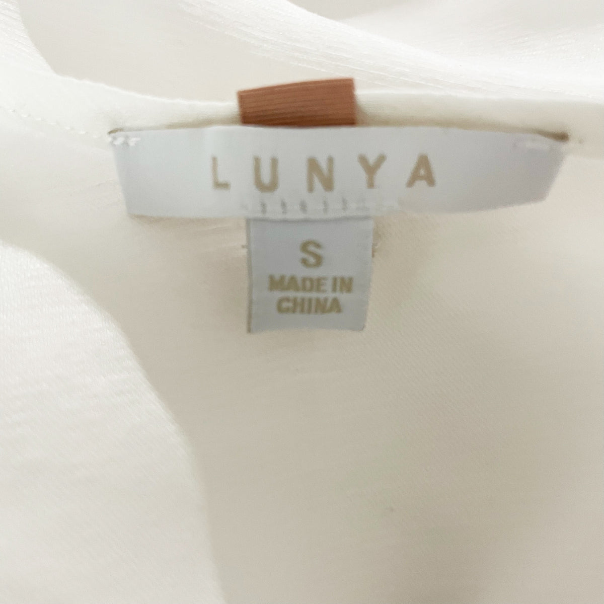 Lunya Cotton Linen Silk Lightweight Scoop Neck Sleeveless Tank Top White Small