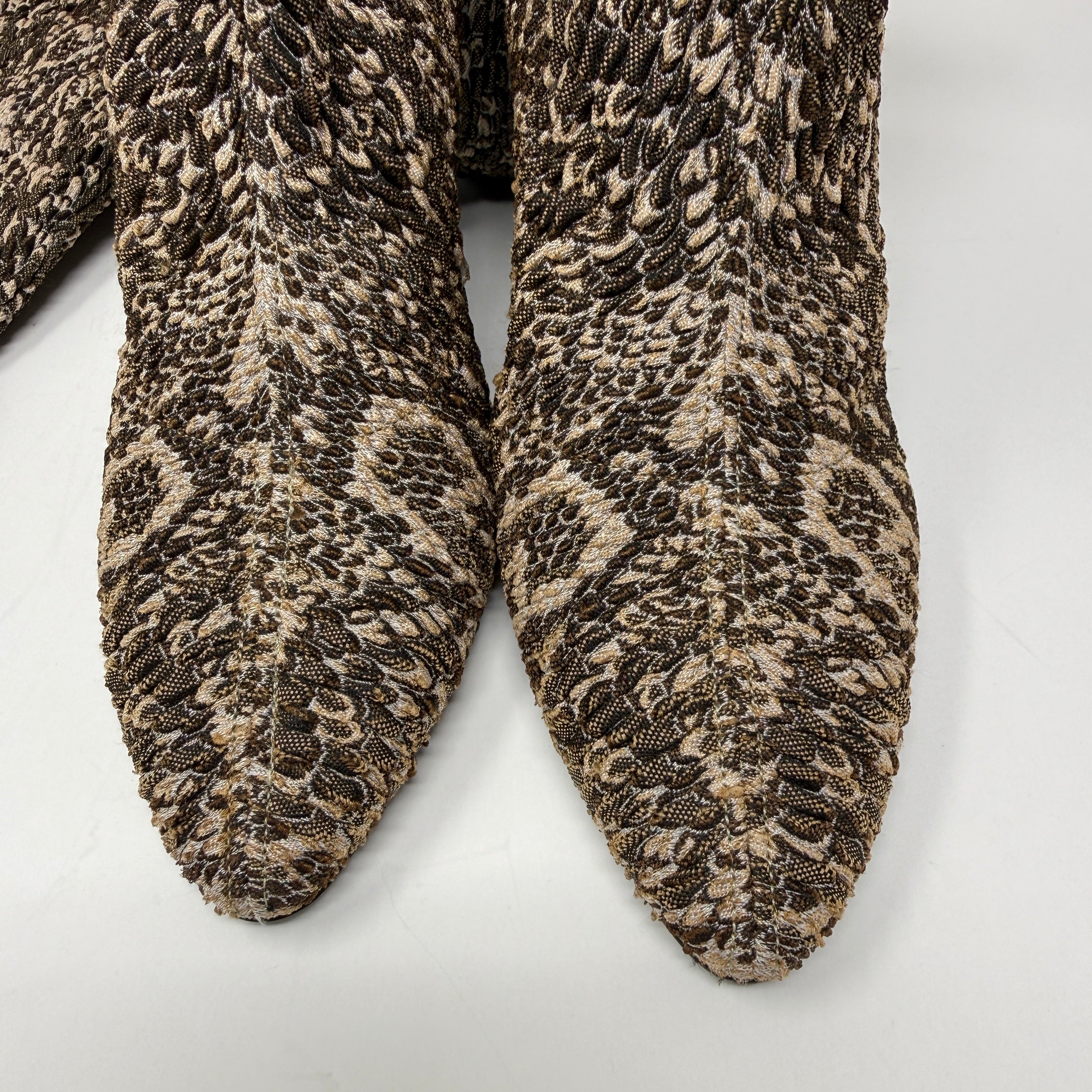 Saint Laurent YSL Moon Snake Stretch Knit Sock Over The Knee Heel Pull On Boots