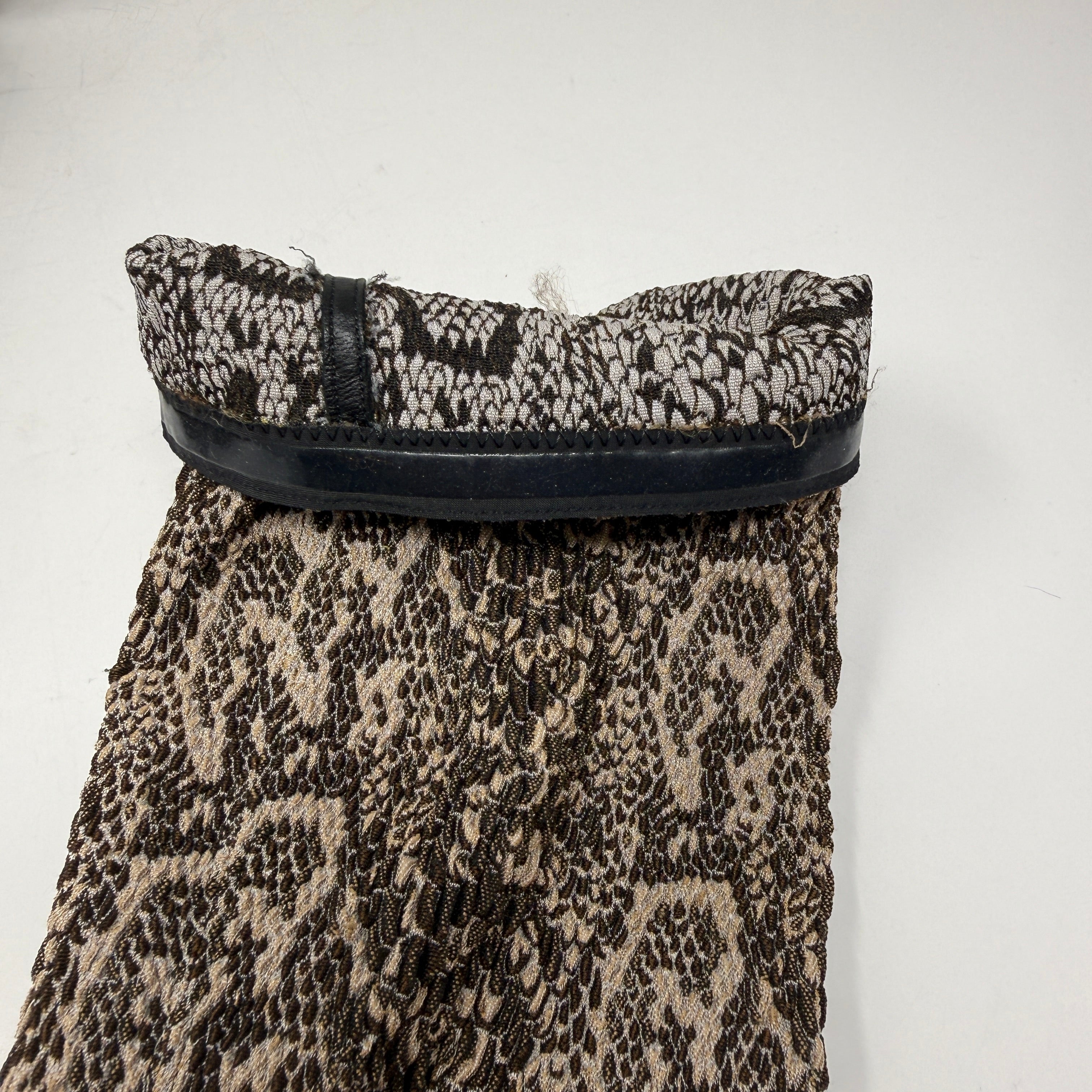 Saint Laurent YSL Moon Snake Stretch Knit Sock Over The Knee Heel Pull On Boots