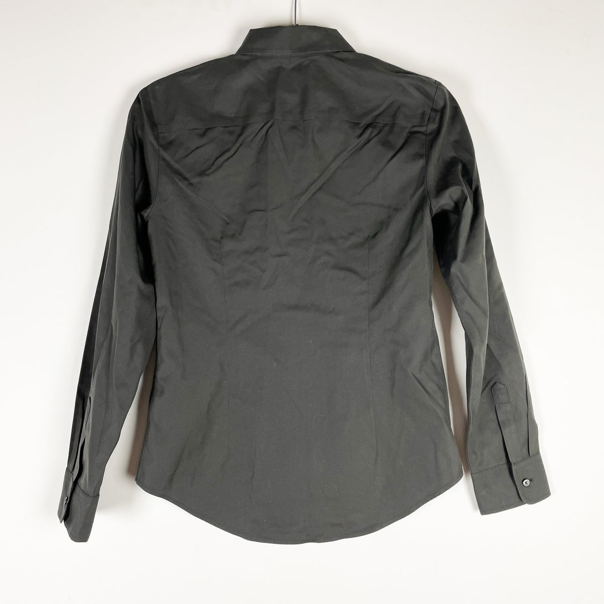 NEW The Shirt Rochelle Behrens The Jet Set Icon Collared Button Down Shirt Black