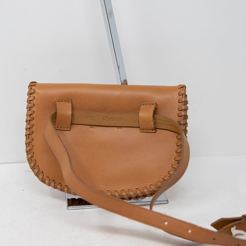 Madewell The Whipstitch Genuine Leather Crossbody Mini Travel Purse Belt Bag Tan