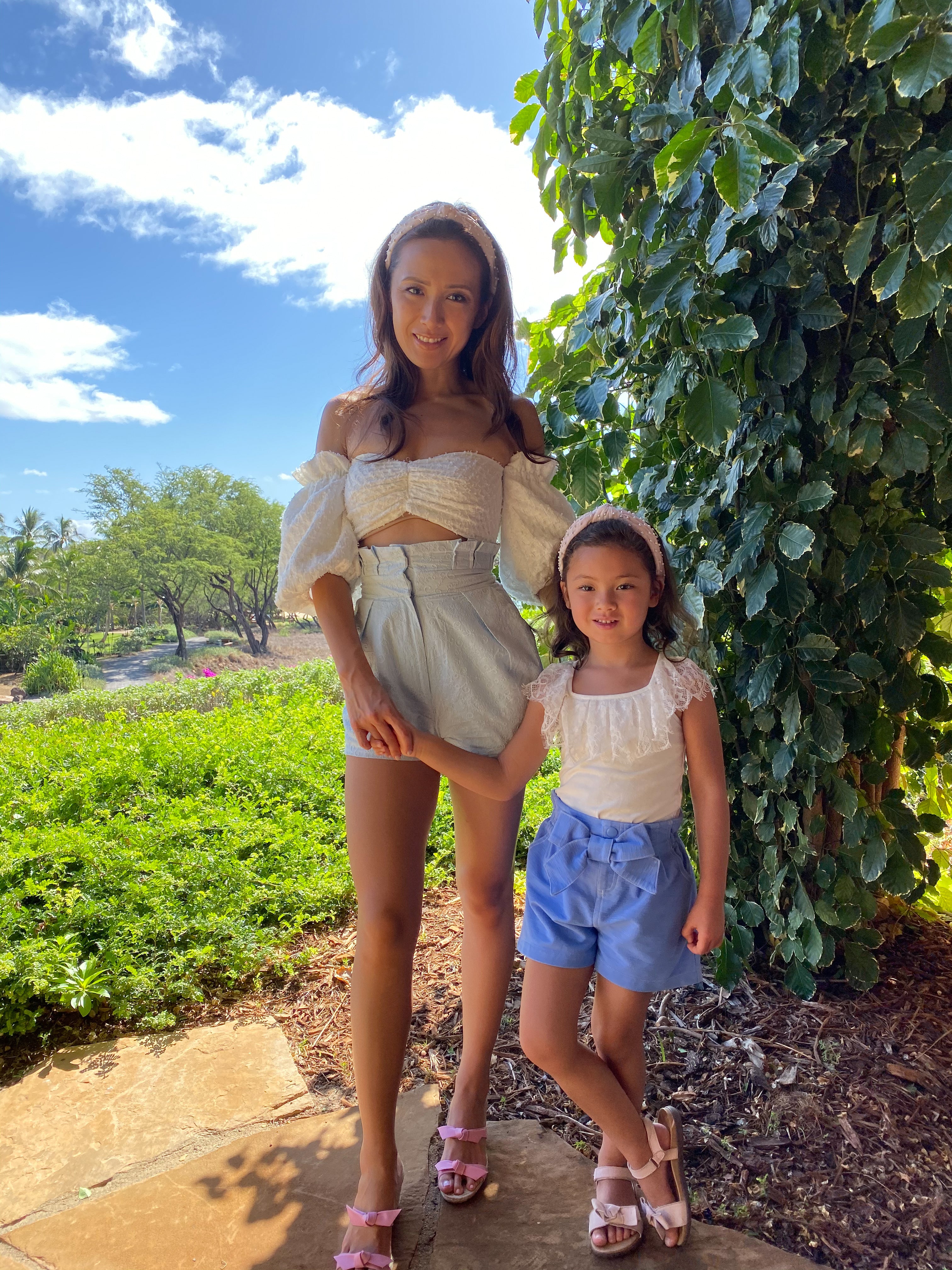 Tularosa Aimee Cotton High Waisted Paper Bag Pleated Embroidered Mini Shorts XXS