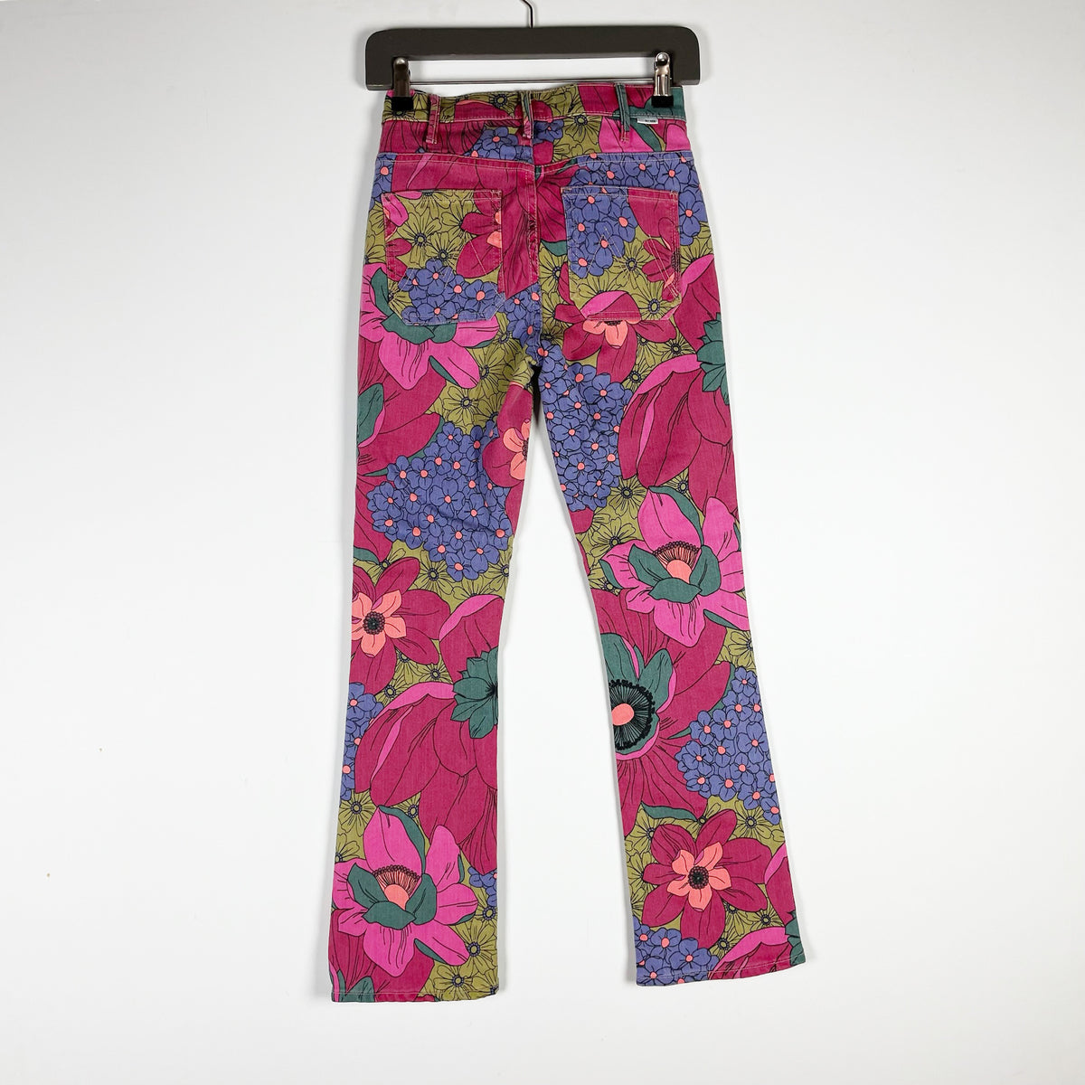 Mother Denim Insider Flood Patch Pocket Crop Bootcut Jeans Psychic Floral Print