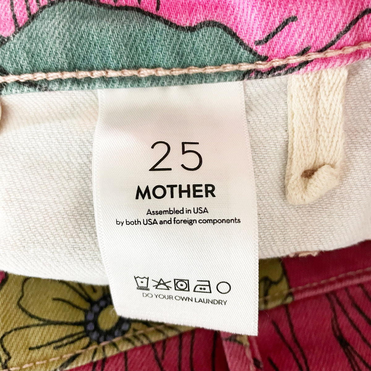 Mother Denim Insider Flood Patch Pocket Crop Bootcut Jeans Psychic Floral Print