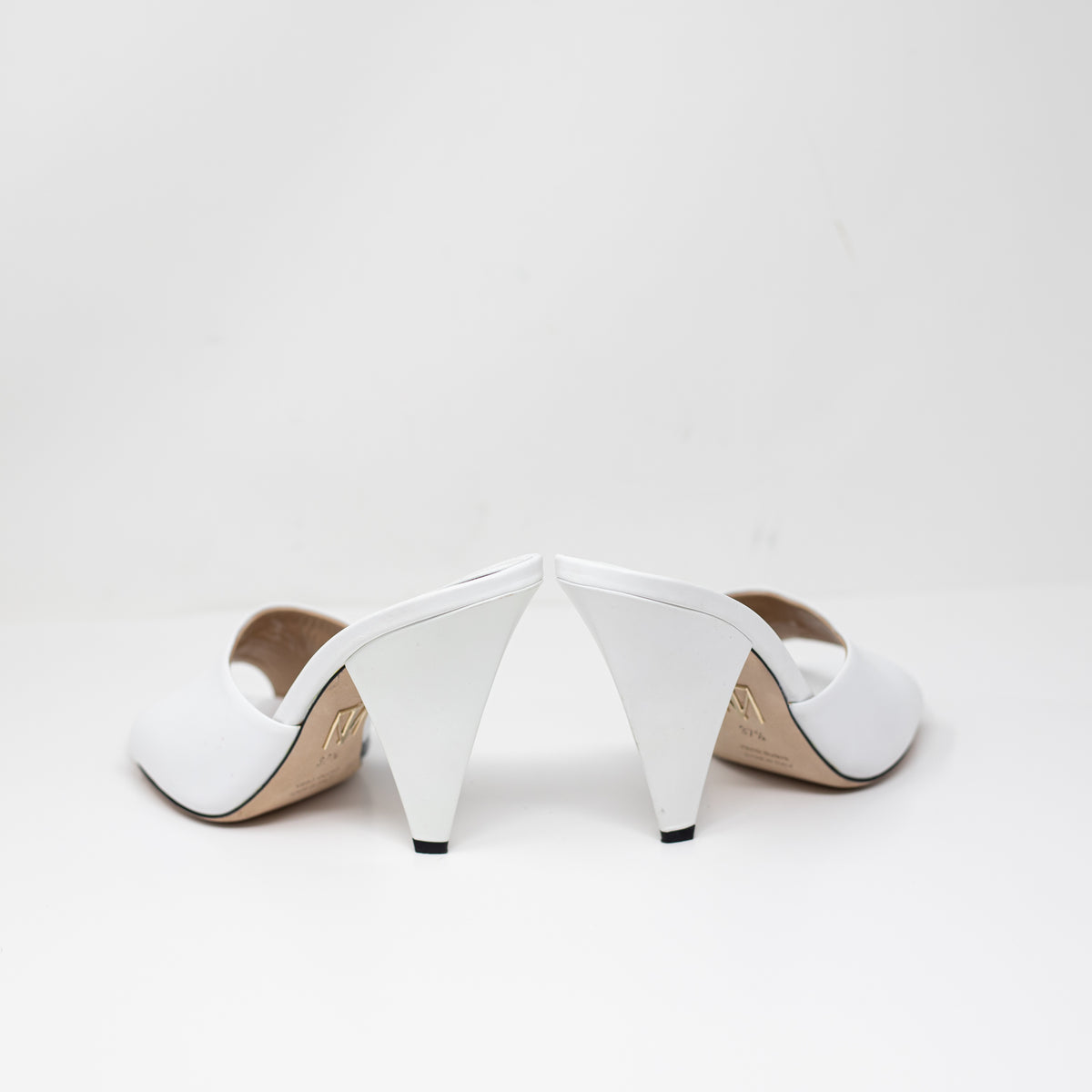 Tamara Mellon Shade 105 Peep Toe Geometric Heel Mule Sandals Shoes 7.5