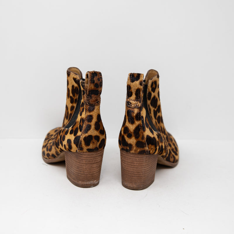 Madewell Women's The Regan Boot In Leopard Cheetah Calf Hair Ankle Booties Shoes