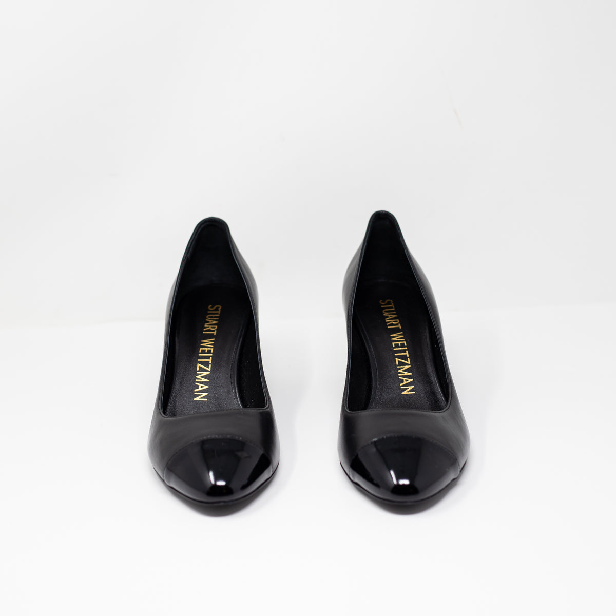 NEW Stuart Weitzman Flareblock 60 Lacquered Nappa Patent Leather Heels Shoes 7.5