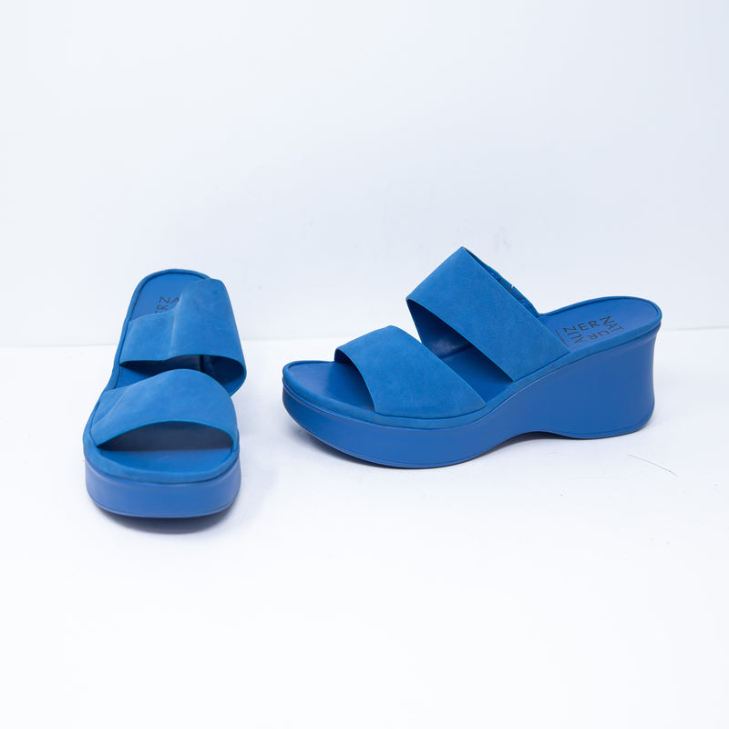 NEW Naturalizer Genn Rally Rubber Platform Open Toe Slip On Sandals Shoes Blue