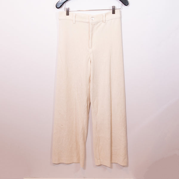 NEW Z Supply The Prospect Knit Cord Velvet Ribbed Straight Leg Pants Ivory M