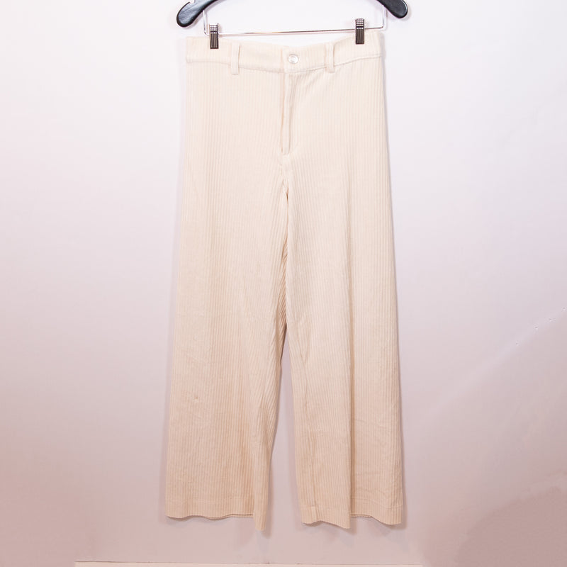 NEW Z Supply The Prospect Knit Cord Velvet Ribbed Straight Leg Pants Ivory M