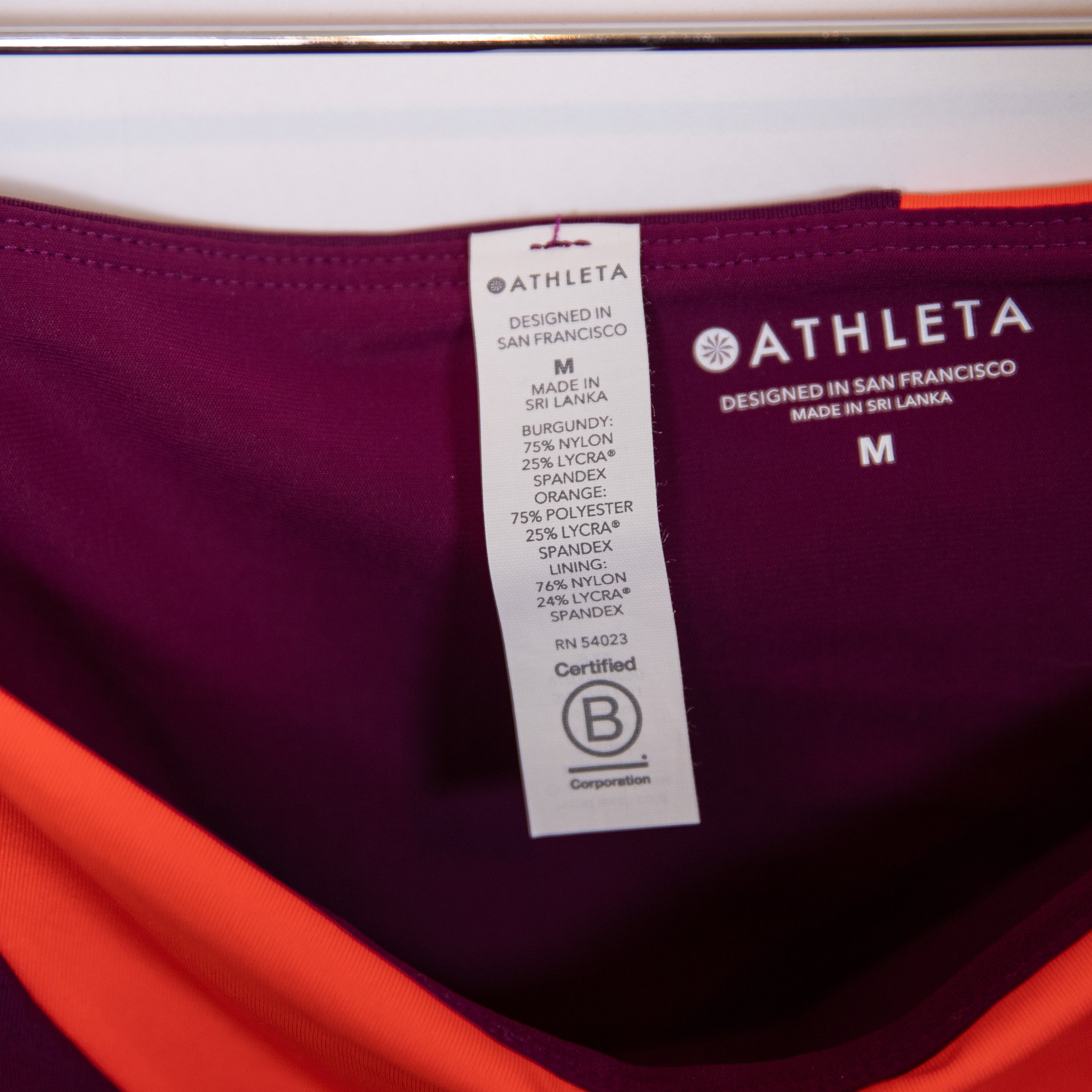 NEW Athleta Asym High Waist Swim Bikini Bathing Suit Bottom Vermillion Medium