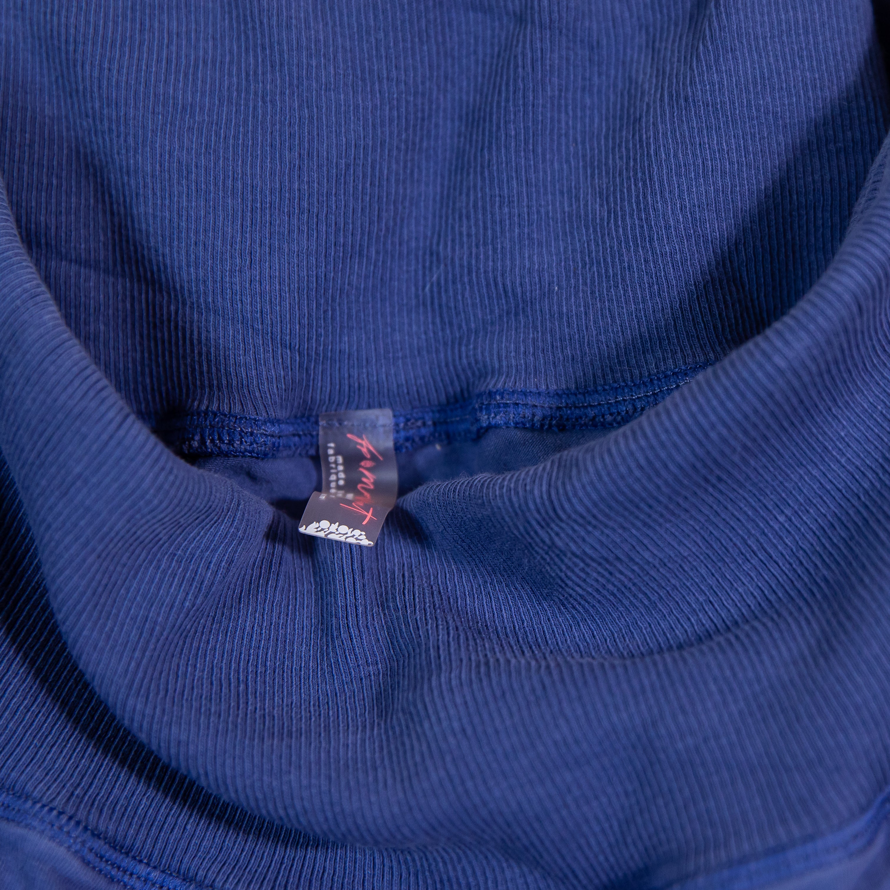 Free People FP Movement Ribbed Knit Stretch High Waisted Mini Shorts Blue Medium