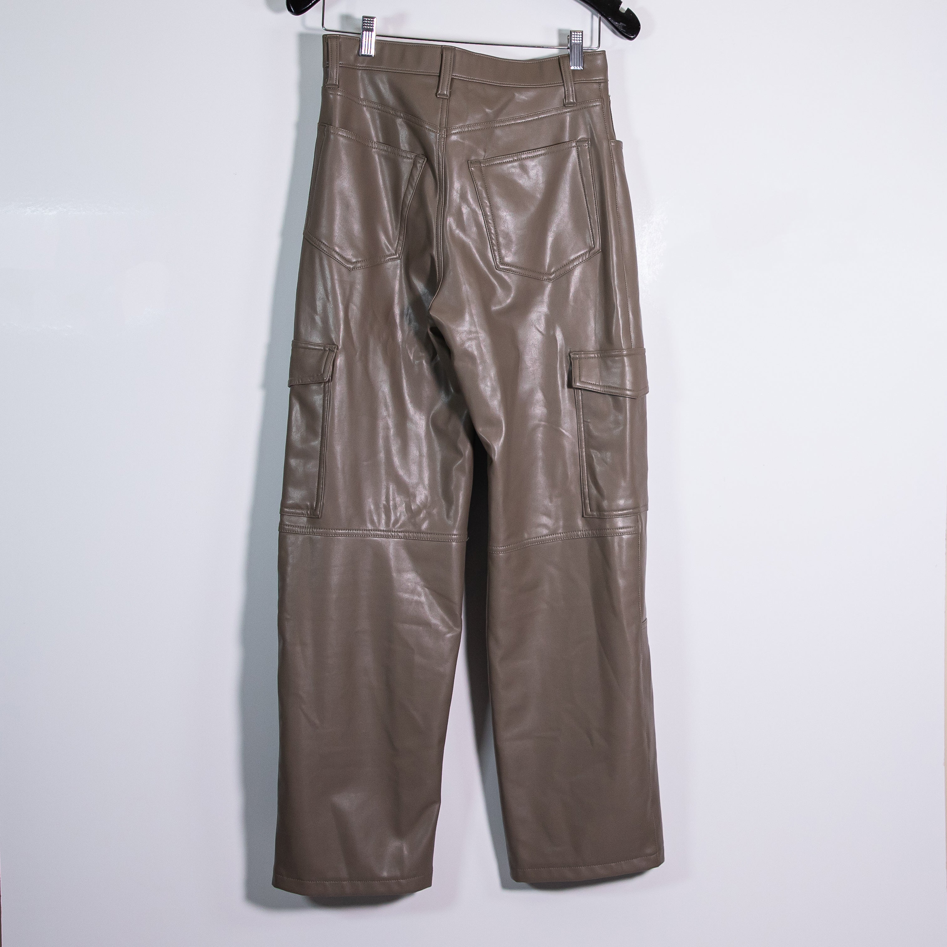 Abercrombie & Fitch The '90s Relaxed Jean High Rise Faux Vegan Leather Pants 6