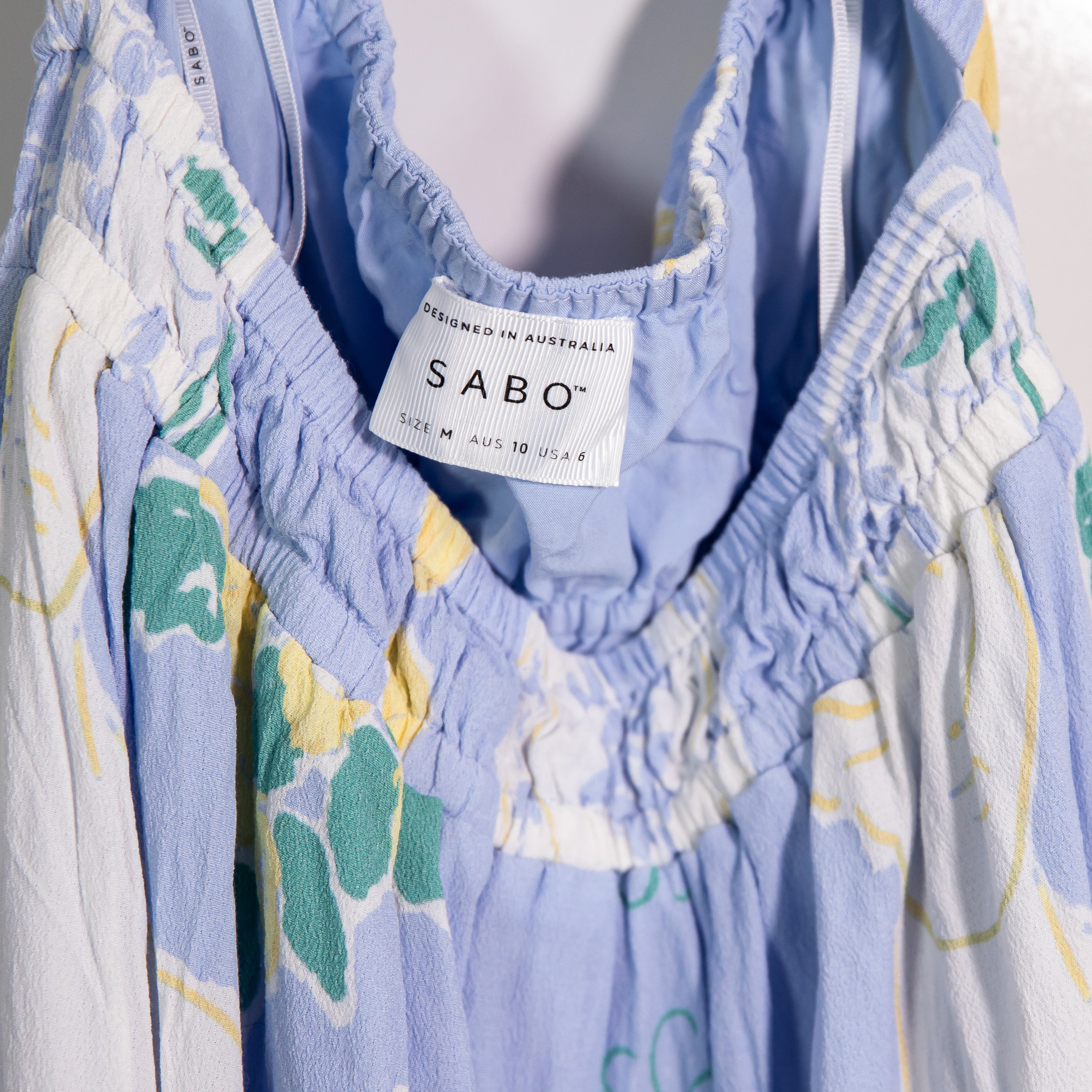 Sabo Ellsley Crepe Cut Out Italy Lemon Print Pattern Ruffle Long Maxi Dress 6