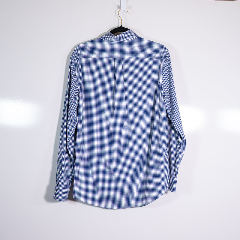 Vineyard Vines Men's Whale Shirt Blue White Gingham Check Button Down Shirt S