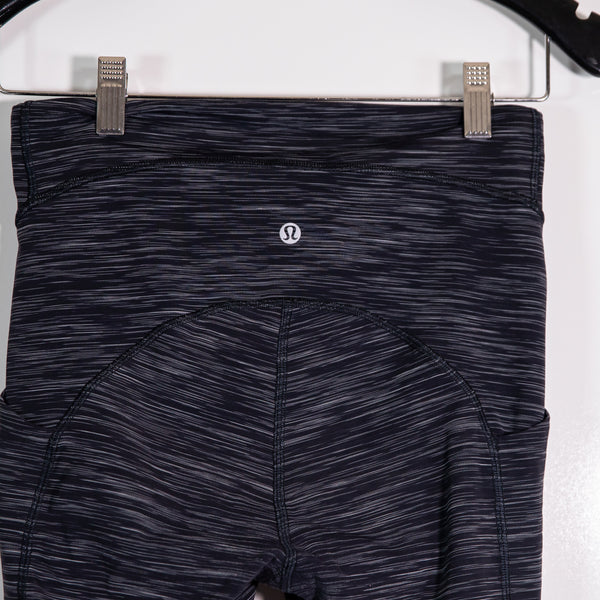 Lululemon Women's Power Thru High-Rise Tight 25" Heathered Black Leggings 6