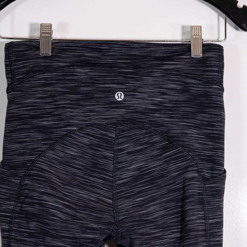 Lululemon Women's Power Thru High-Rise Tight 25" Heathered Black Leggings 6