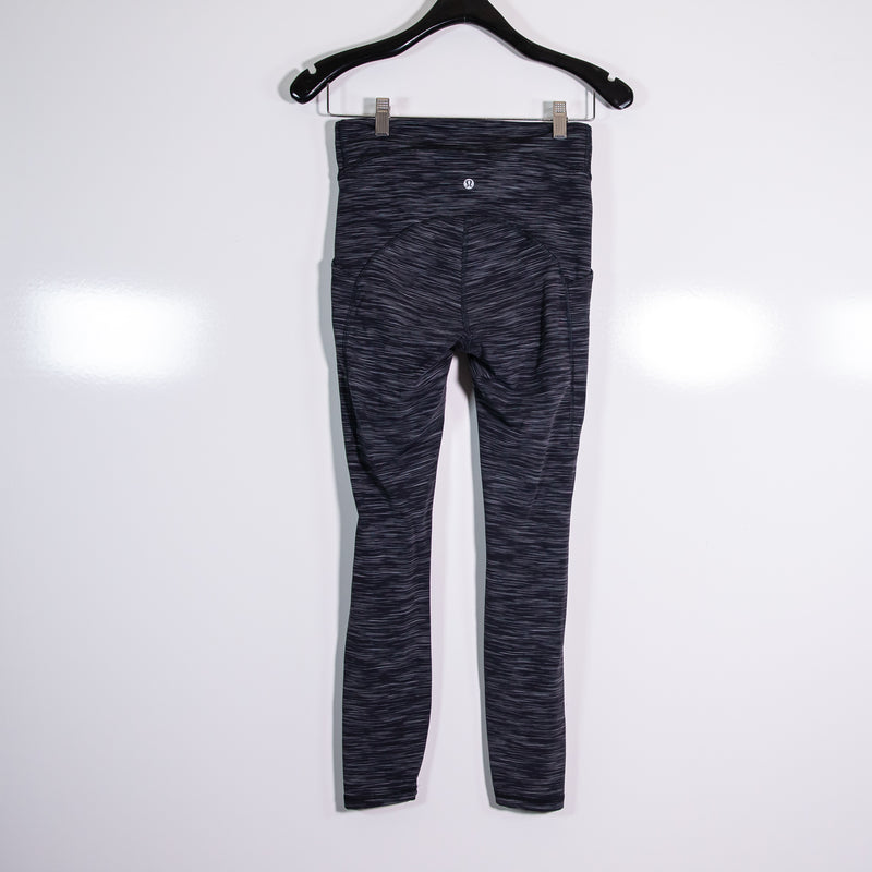 Lululemon Women's Power Thru High-Rise Tight 25" Heathered Black Leggings 6