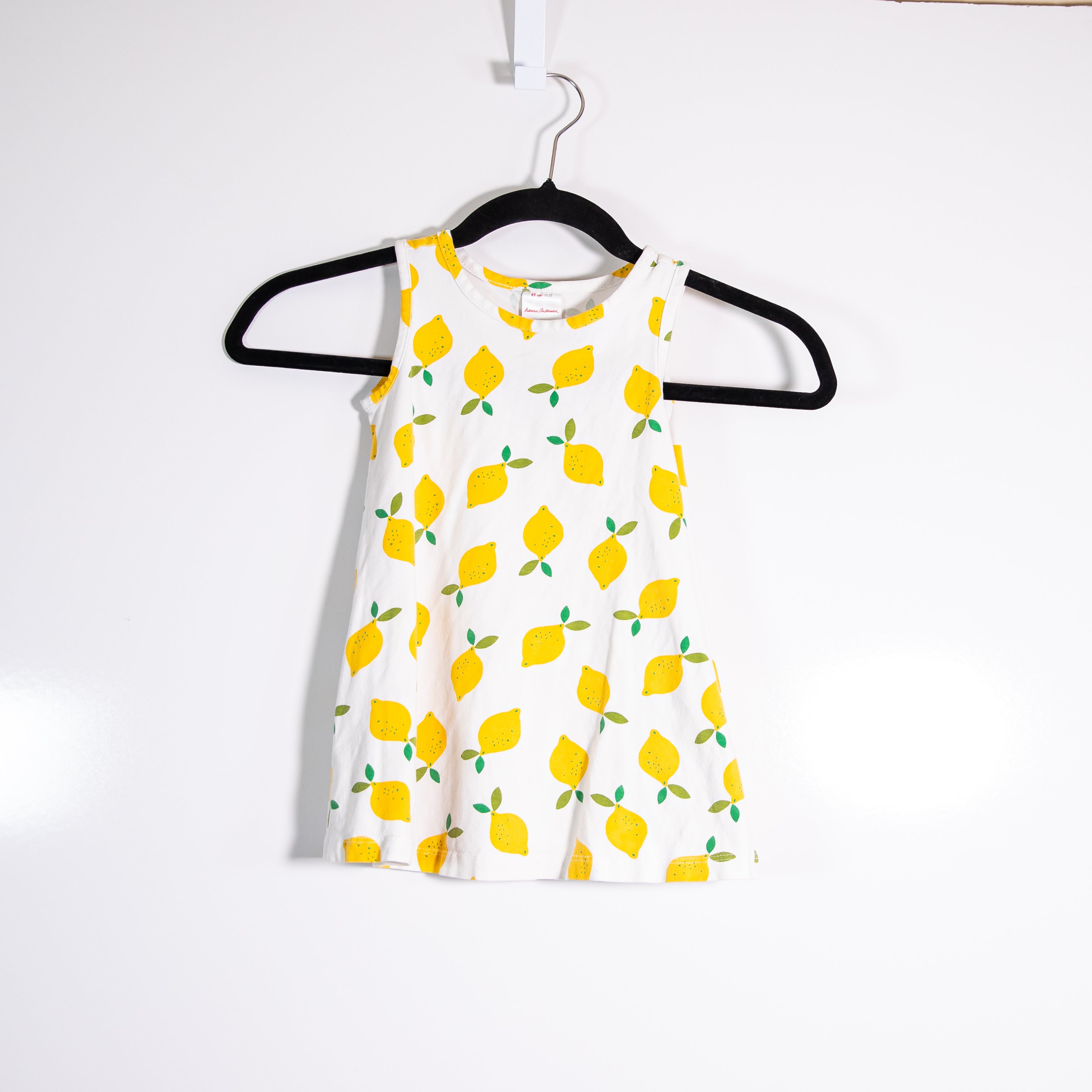 Hanna Anderson Cotton Stretch Lemon Fruit Print Pattern Girl's Baby Dress 2T
