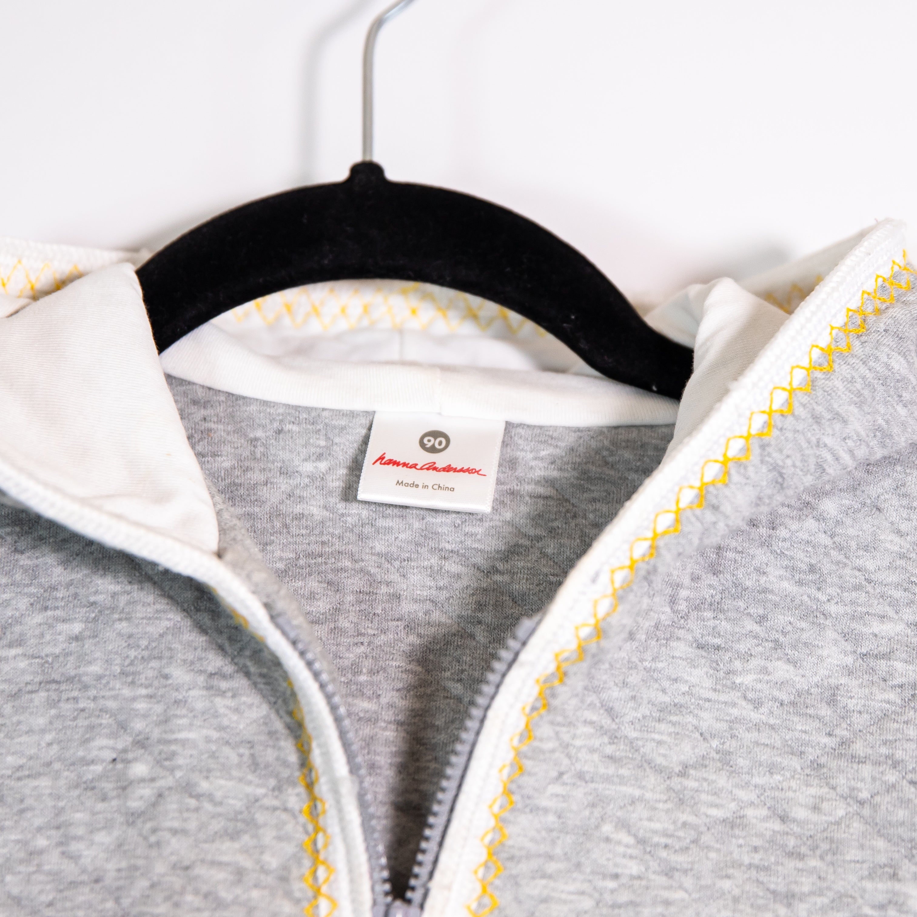 Hanna Anderson Cotton Quilted Full Zip Sun Clouds Patchwork Hoodie Sweater 90