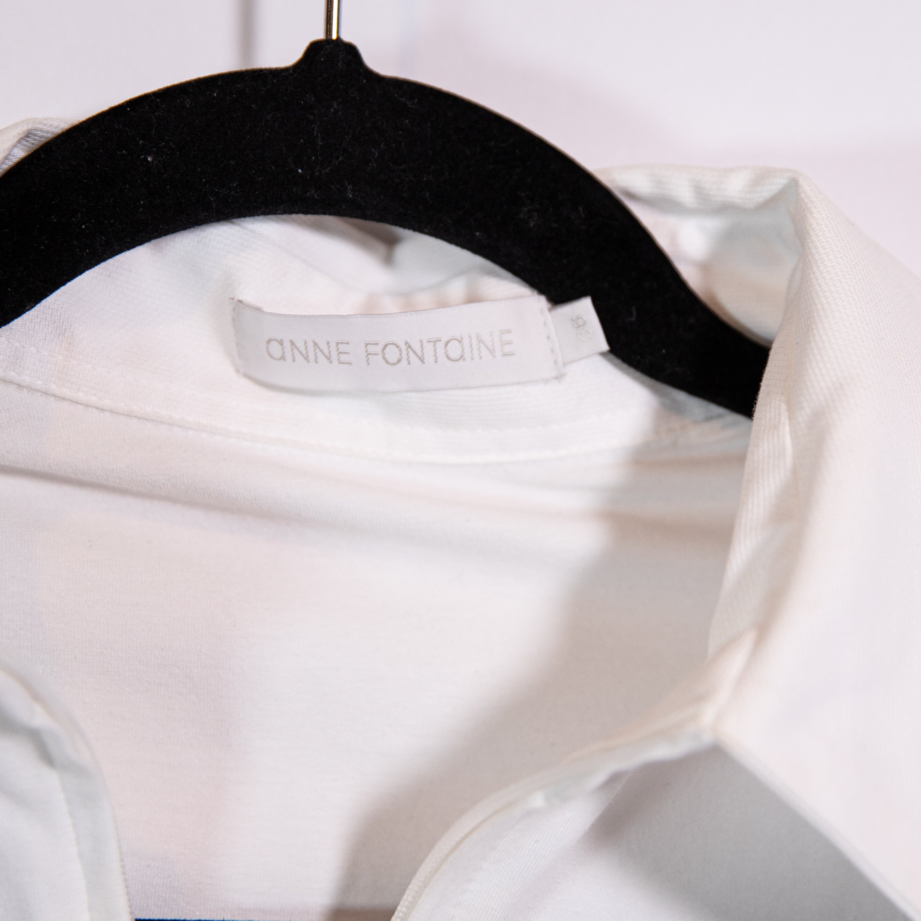 Anne Fontaine Eddie White Long Sleeve Zip Up Jersey Knit Shirt With Pique Corset