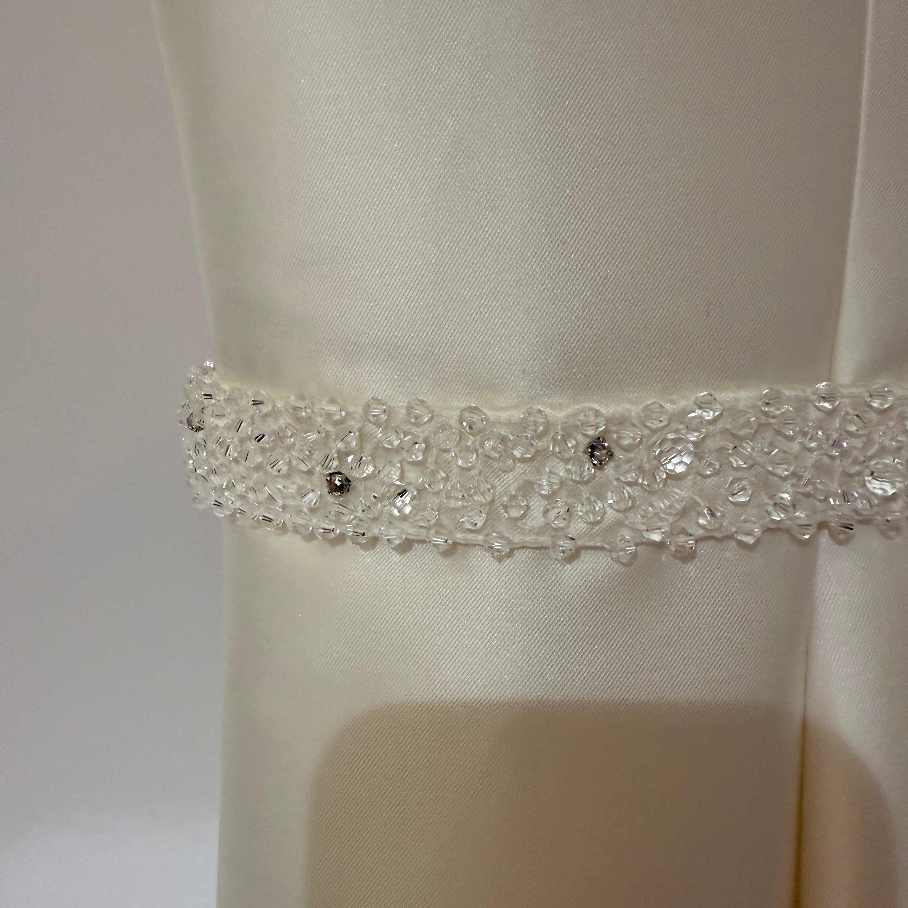 Sachin & Babi Kathryn Satin Beaded Crystal Embellished Fit Flare Gown Dress 10