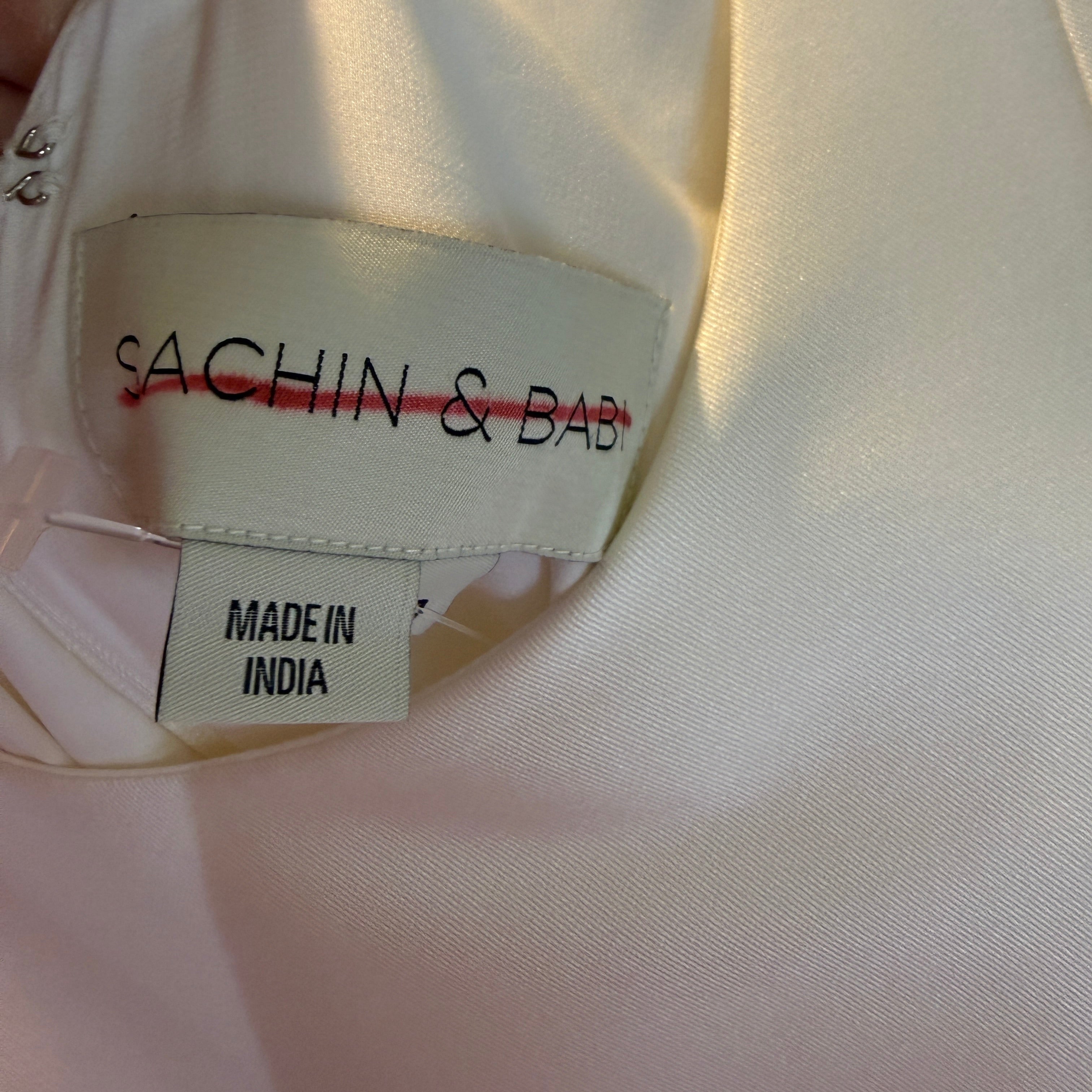 Sachin & Babi Kathryn Satin Beaded Crystal Embellished Fit Flare Gown Dress 10