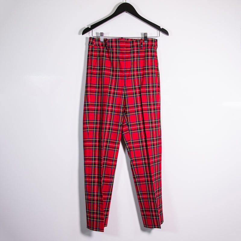 NEW J. Crew Kallie Straight Leg Ankle Crop Holiday Tartan Plaid Print Cotton 0