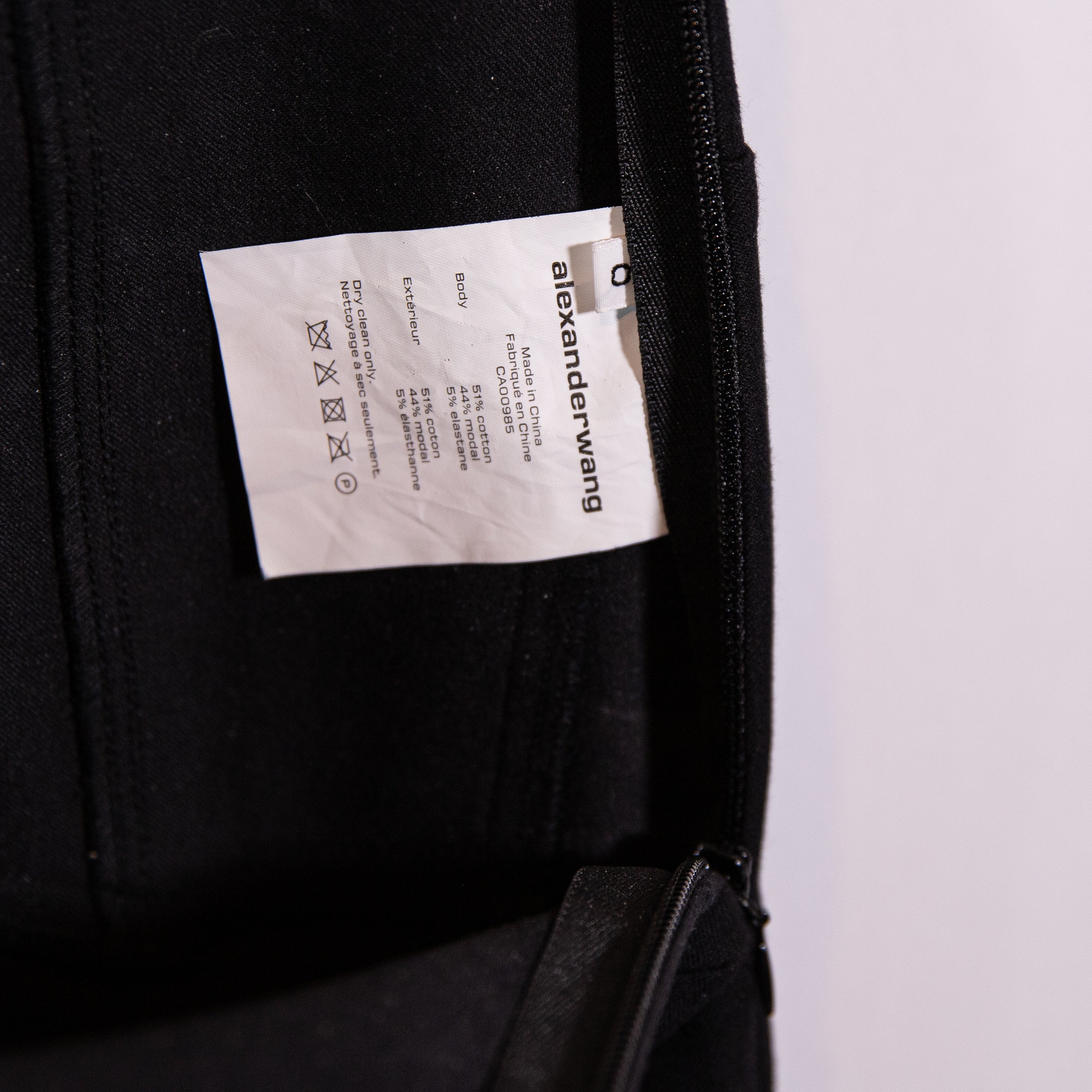 Alexander Wang T Women's Ponte Stretch Skinny Zipper Detail Pants Black 0