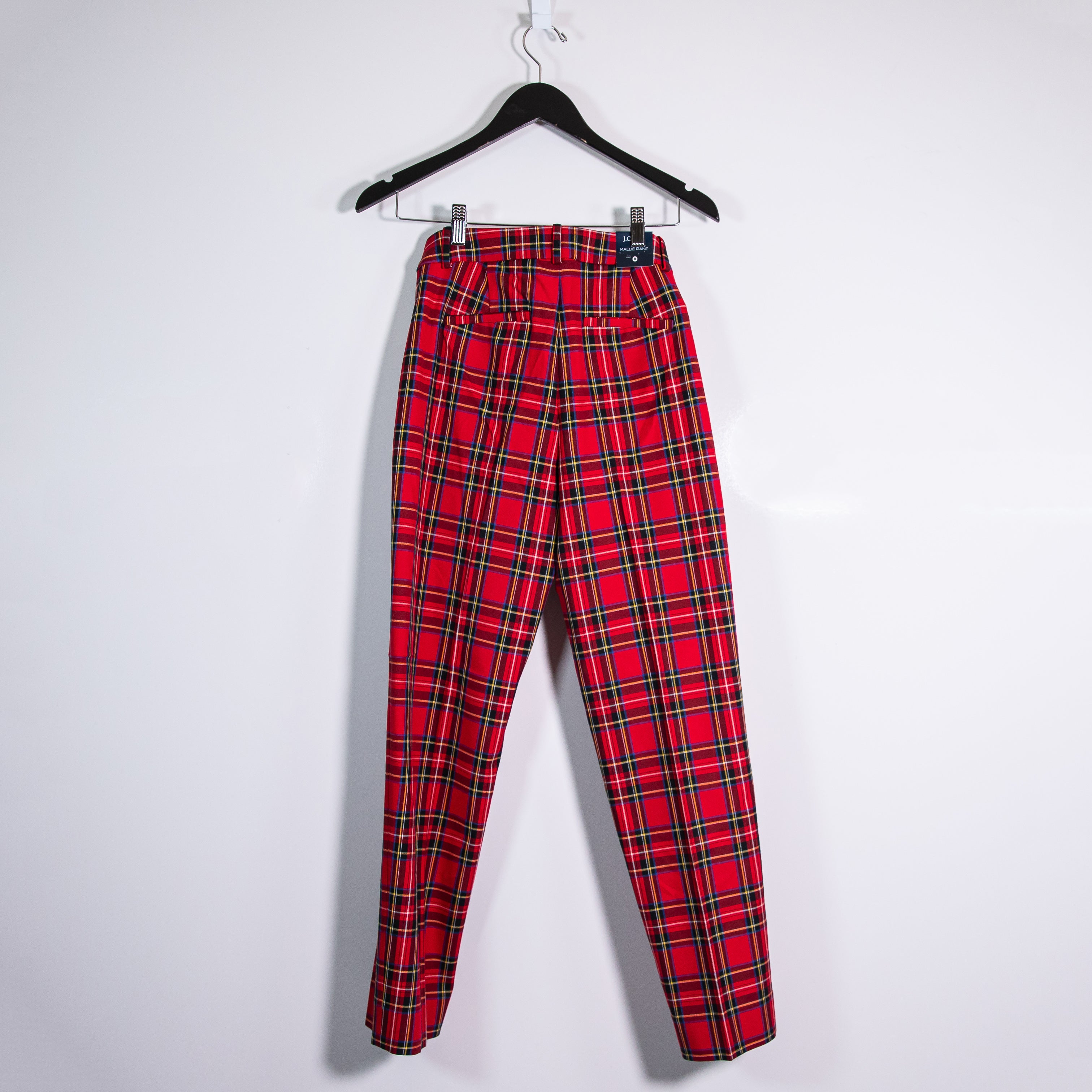 NEW J. Crew Kallie Straight Leg Ankle Crop Holiday Tartan Plaid Print Cotton 0