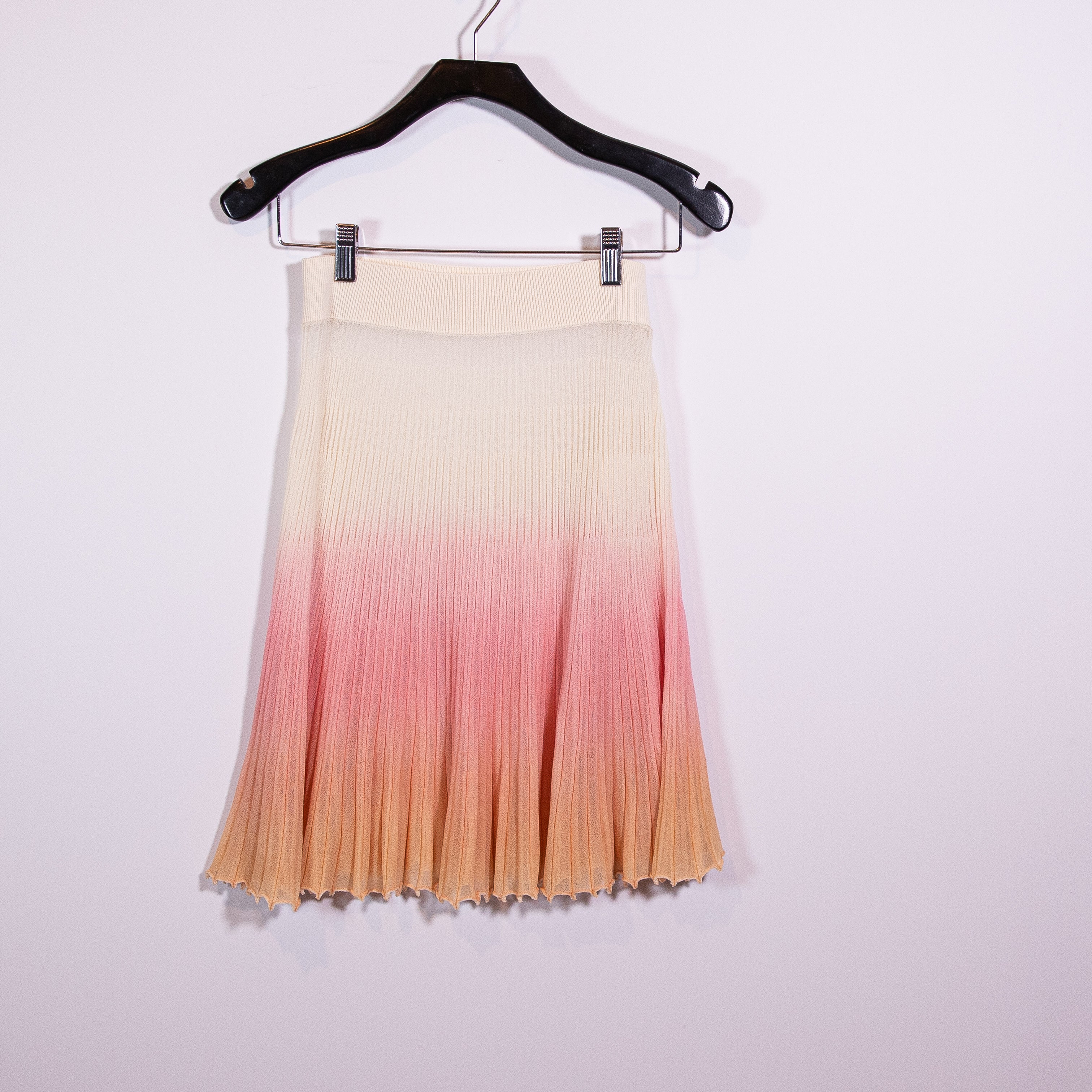 Jacquemus La Jupe Helado Ombré Knitted Lightweight Pleated Skirt In Pink XS