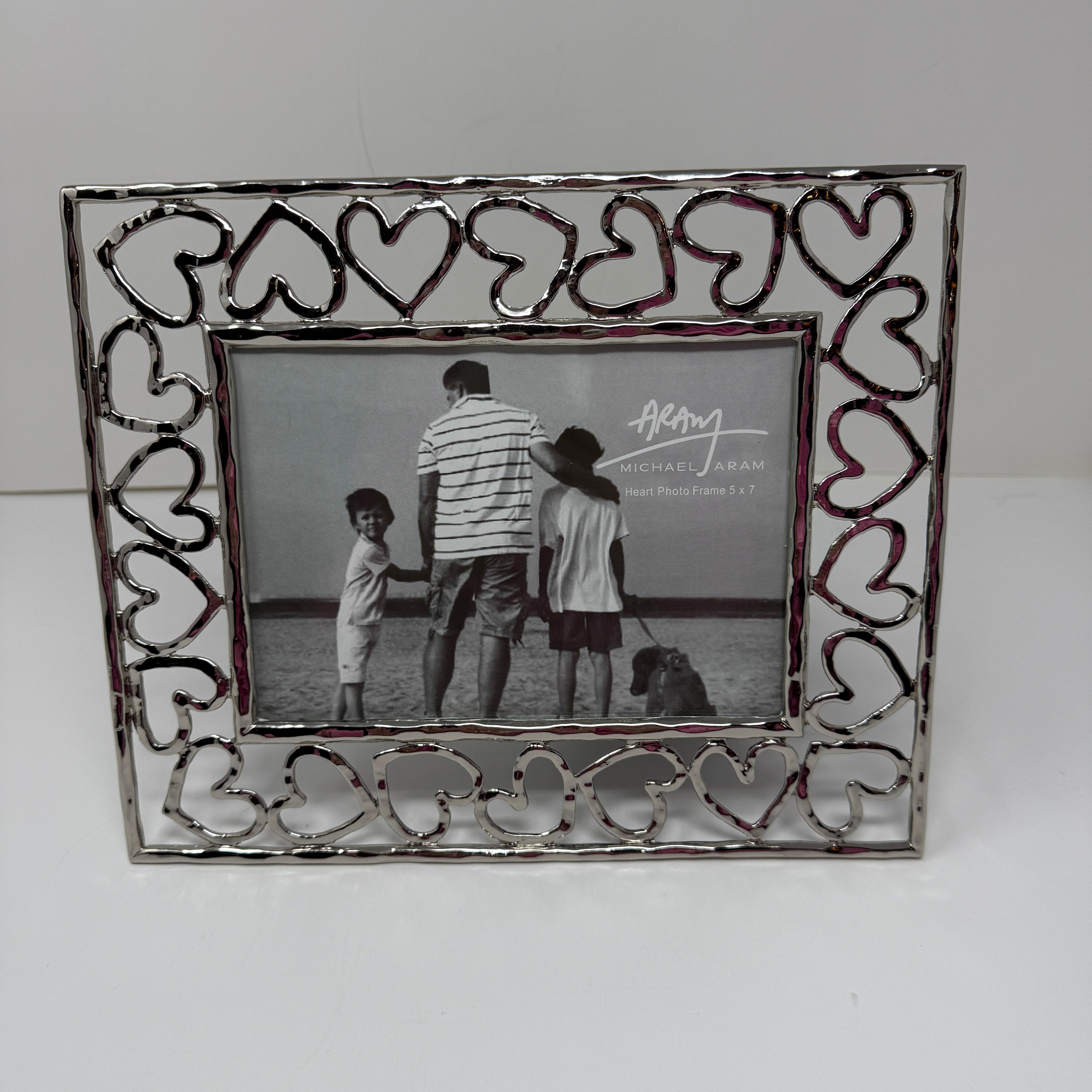 NEW Michael Aram Heart Silver Nickelplate Picture Photo Frame Decorative 5x7