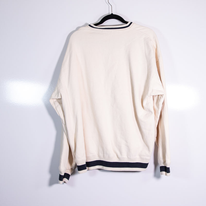 Brandy Melville Cotton Sleeve Lined V Neck Pullover Oversized Sweatshirt Sweater
