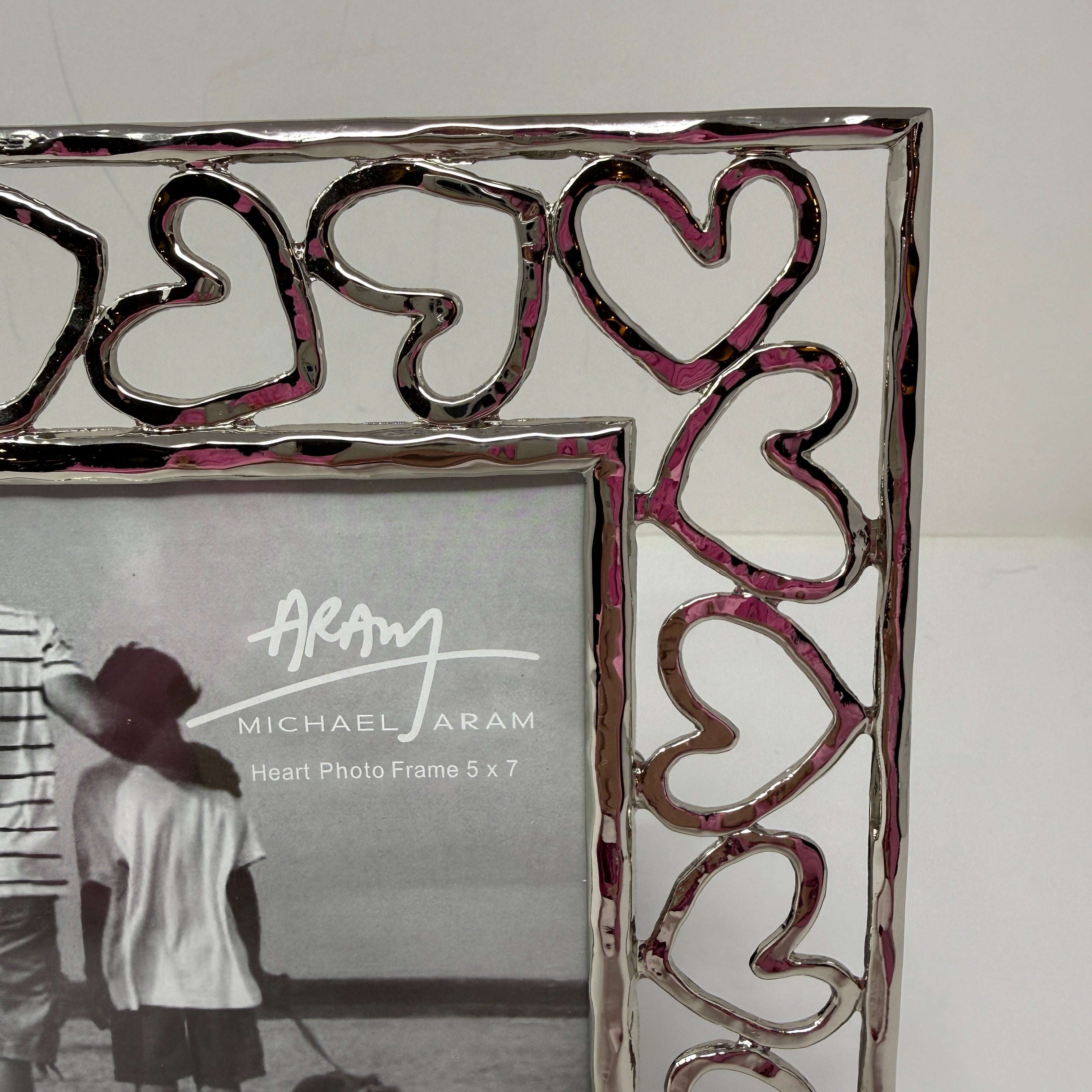 NEW Michael Aram Heart Silver Nickelplate Picture Photo Frame Decorative 5x7