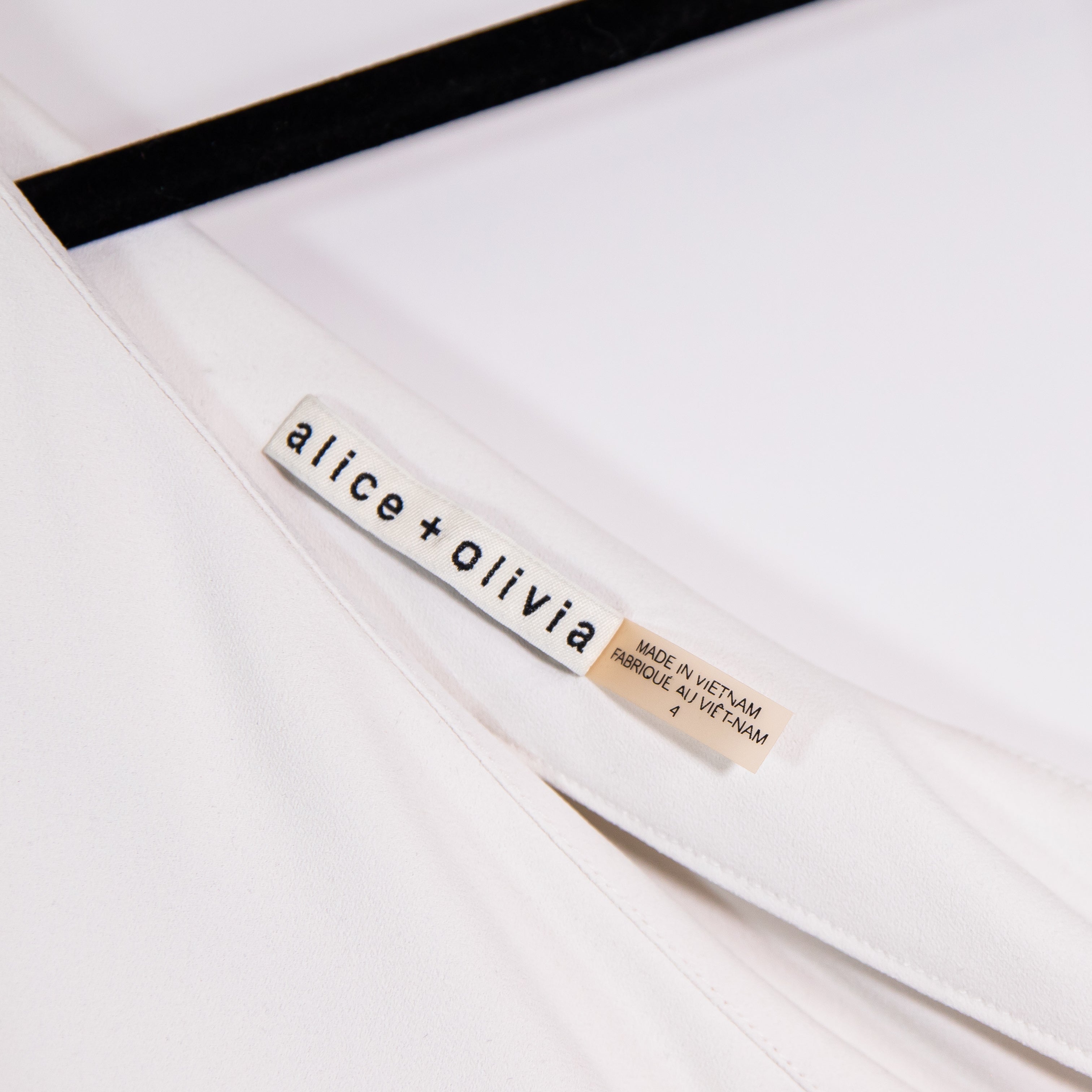 Alice + Olivia Crepe Pleated One Shoulder Structured Draped Mini Dress White 4