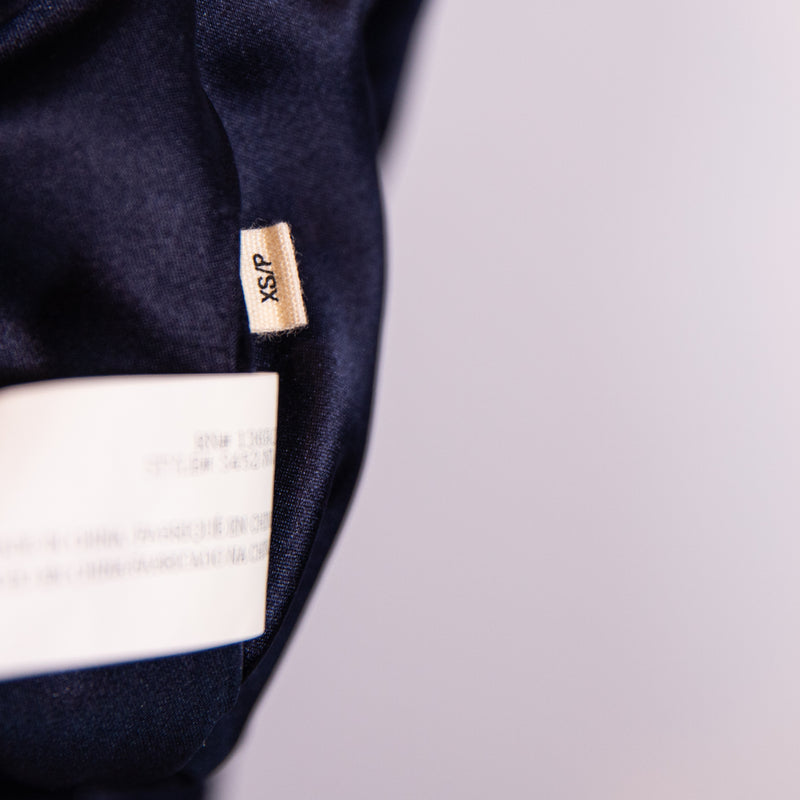 Capulet Women's Genuine Suede Leather Pocket Front Mini Skirt Navy Blue XS
