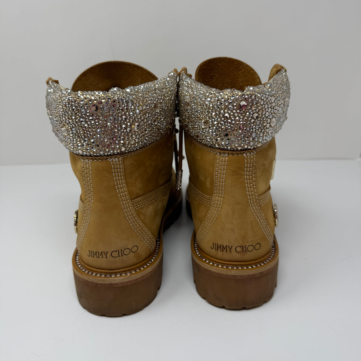 Jimmy Choo x Timberland Swarovski Crystal Embellished Suede Premium Wheat Boots&nbsp;