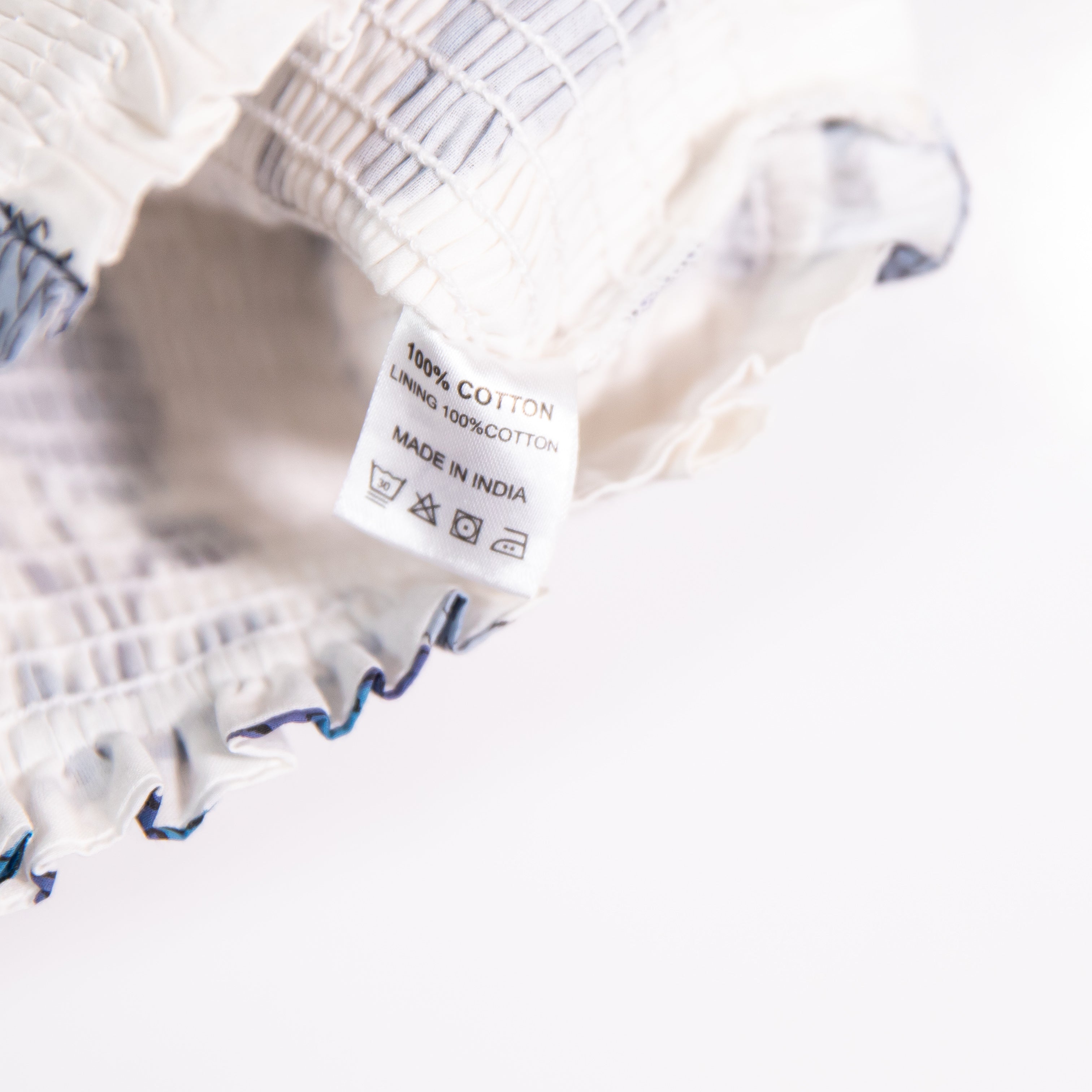 Marea Charlotte Cotton Poplin Smocked Stretch Sleeveless Tank Top Indigo Zinnia&nbsp;