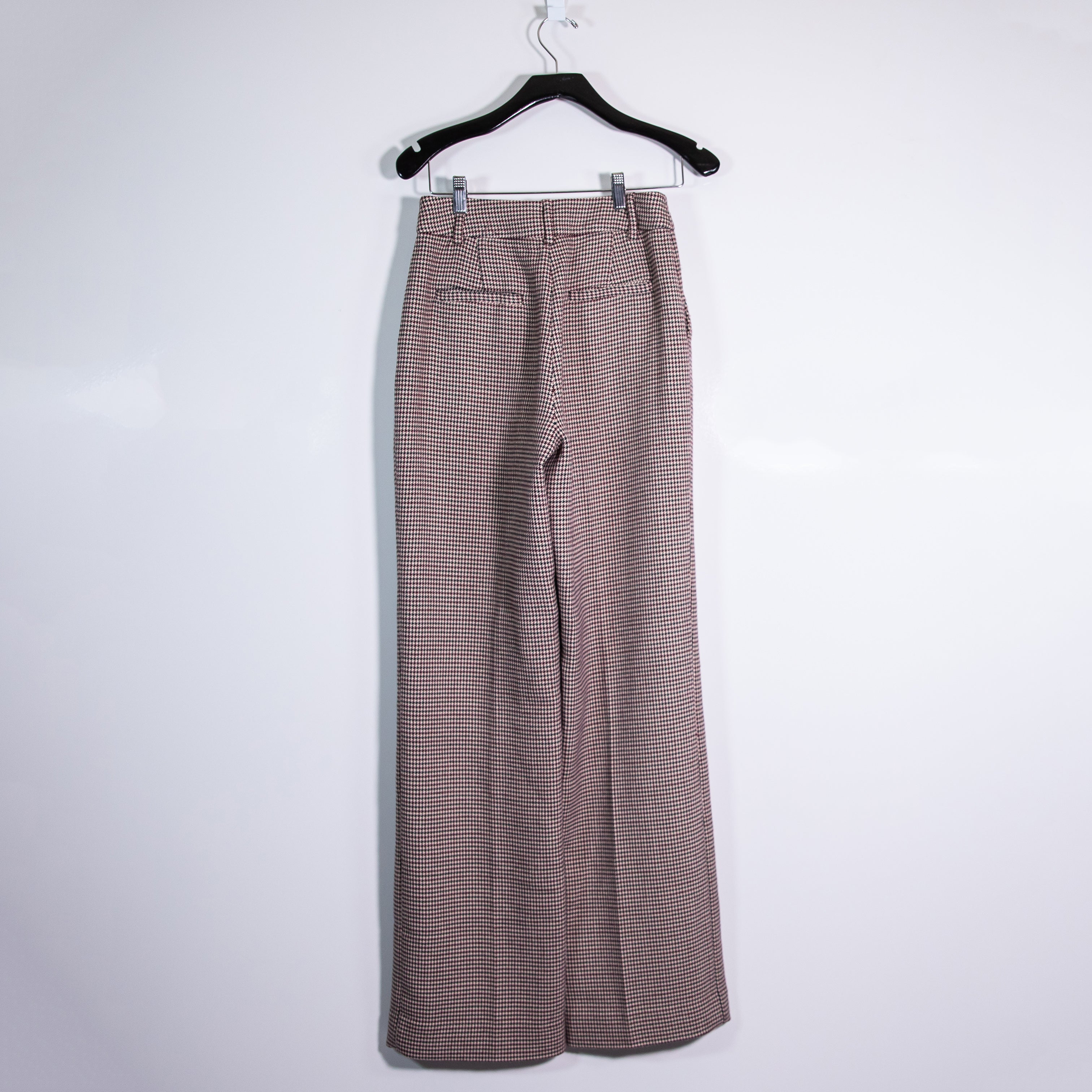 Favorite Daughter The Low Favorite Houndstooth Mid Rise Wide Leg Trouser Pants 4